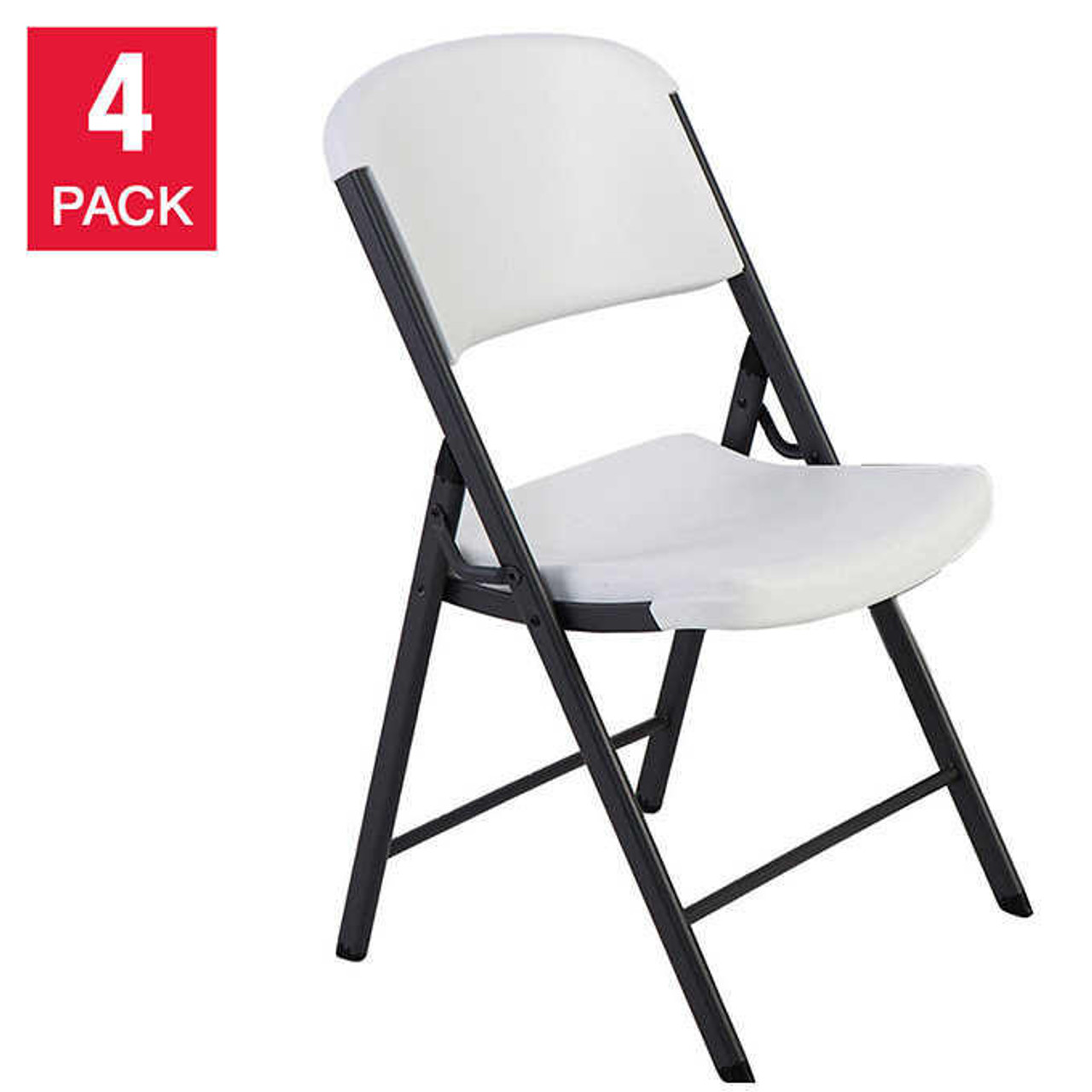 LIFETIME Lifetime Commercial Folding Chairs, 4-Pack - High-Impact Polyethylene 