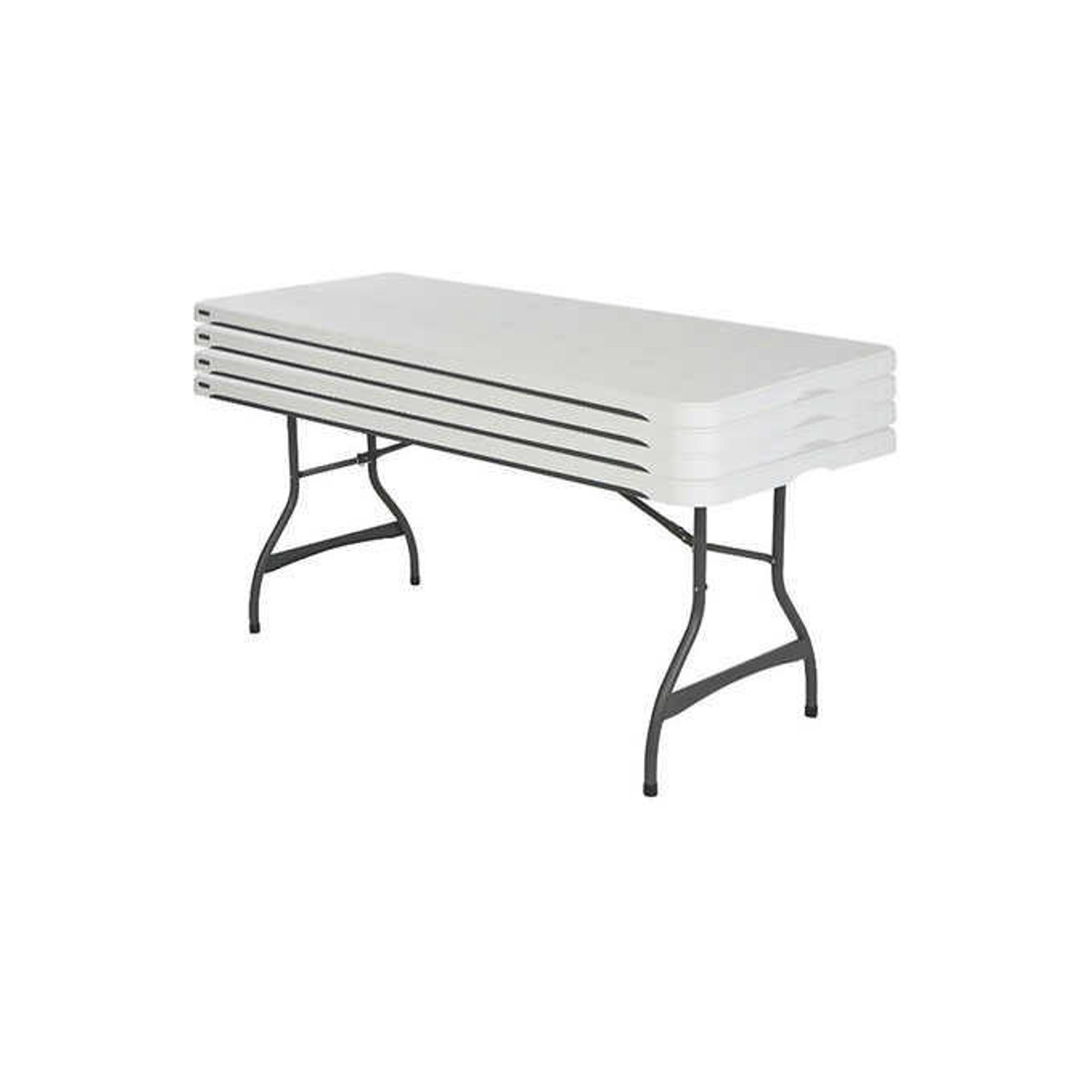 LIFETIME Lifetime 182.9 cm (6 ft.) Commercial Folding Tables, 4-Pack - White and Black 