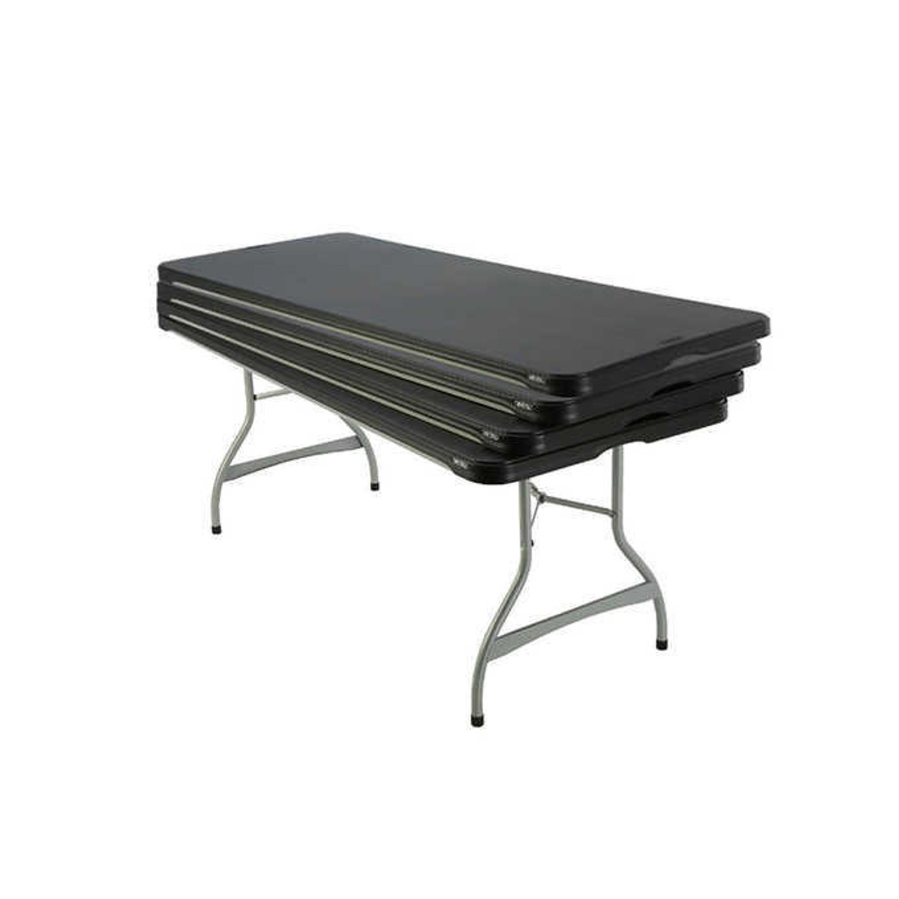 LIFETIME Lifetime 182.9 cm (6 ft.) Commercial Folding Tables, 4-Pack - White and Black 