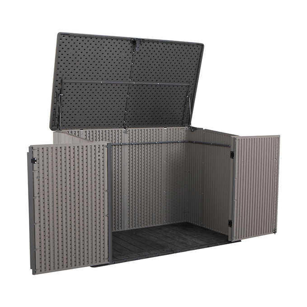 LIFETIME Lifetime Horizontal Storage Shed - Ideal for Two Large Garbage Cans 