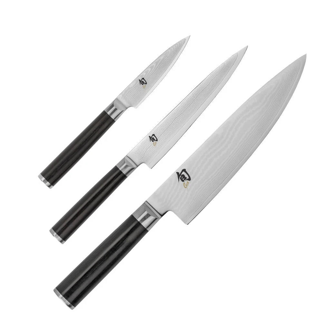 Shun Classics 3 Piece Starter Set - Chef's, Utility, & Paring Knives 