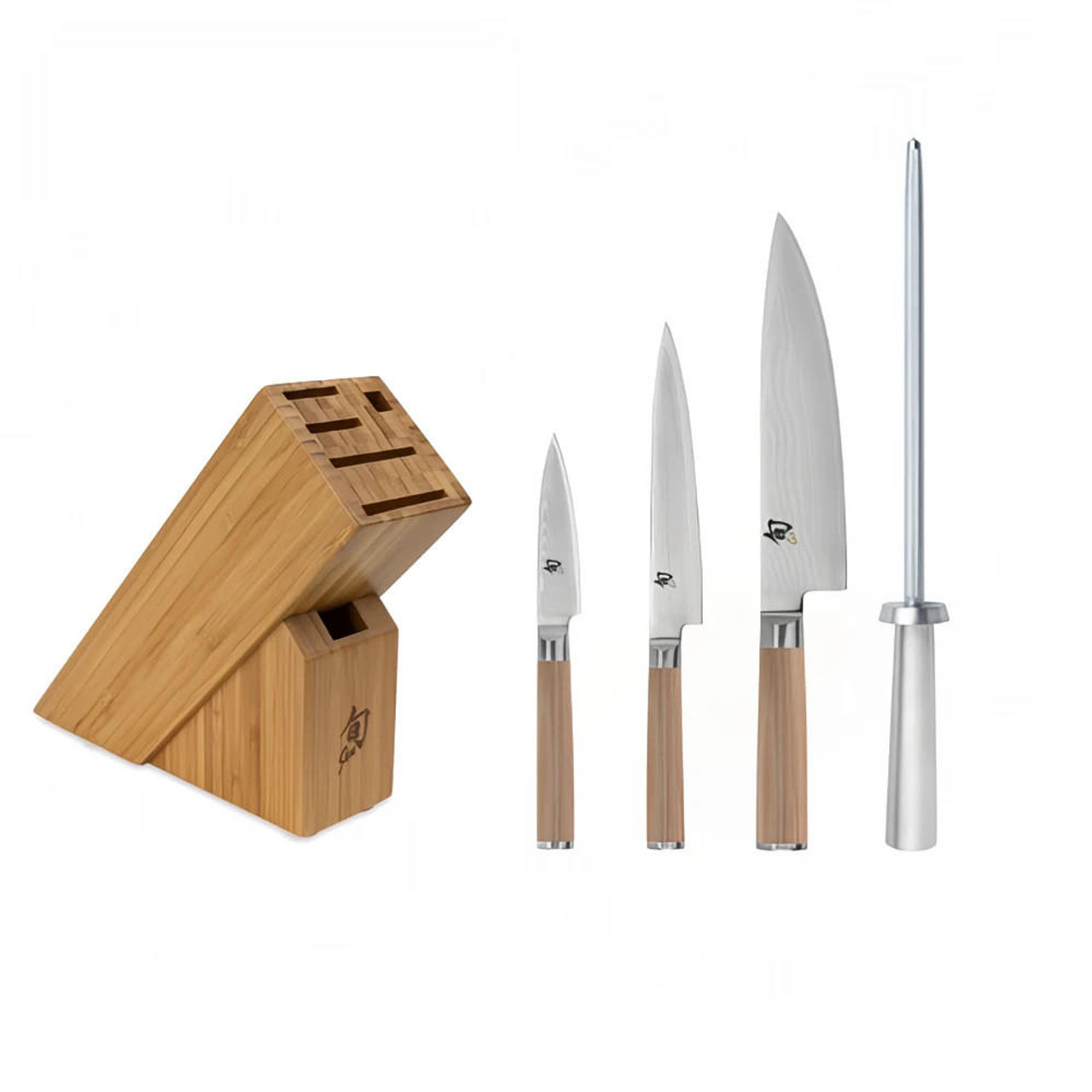  Shun Slimline Bamboo Classic Blonde 5 Piece Starter Block Set 