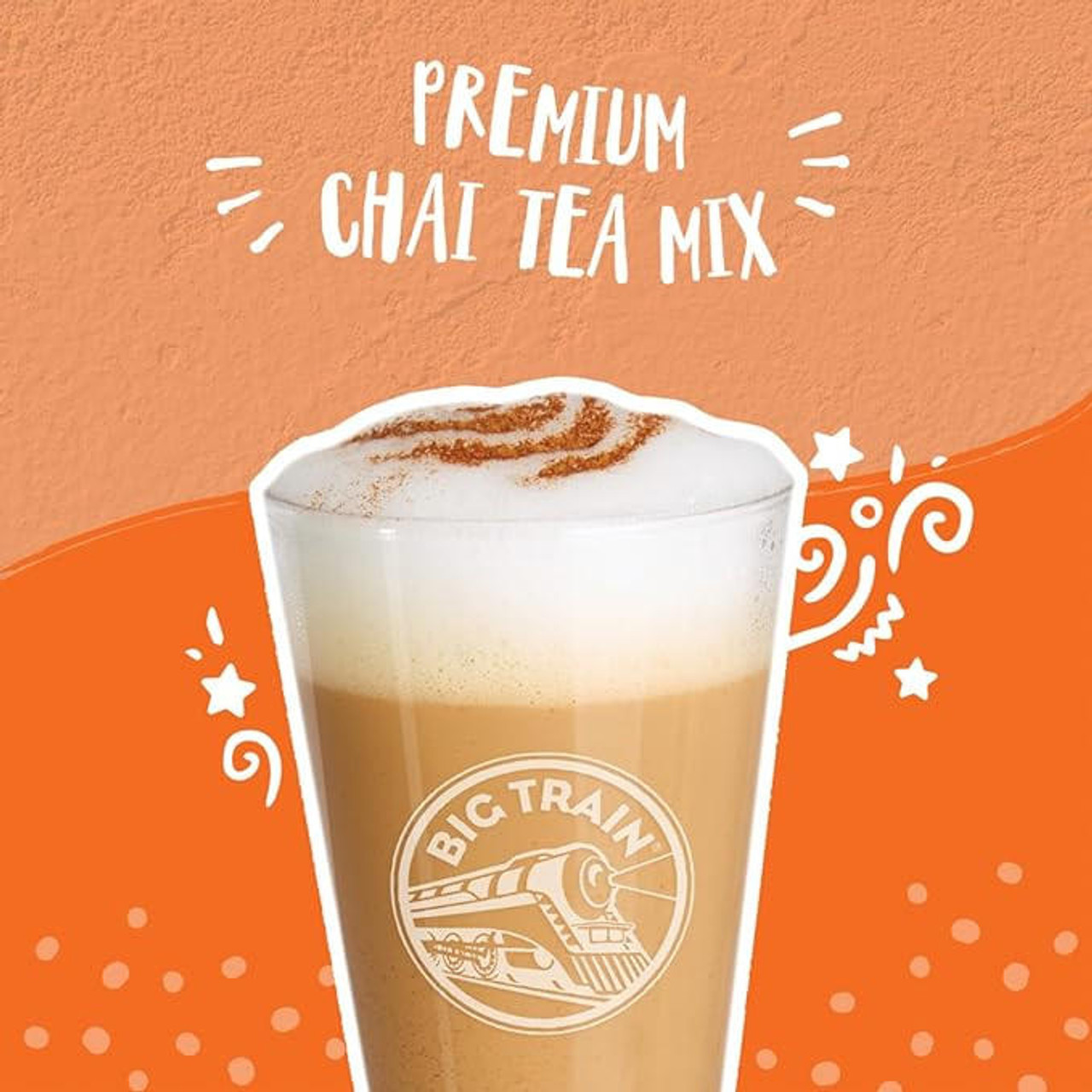  Big Train Spiced Chai Tea Latte Mix 1.9 lbs. Can - Decadent Spice Blend (12/Case) 