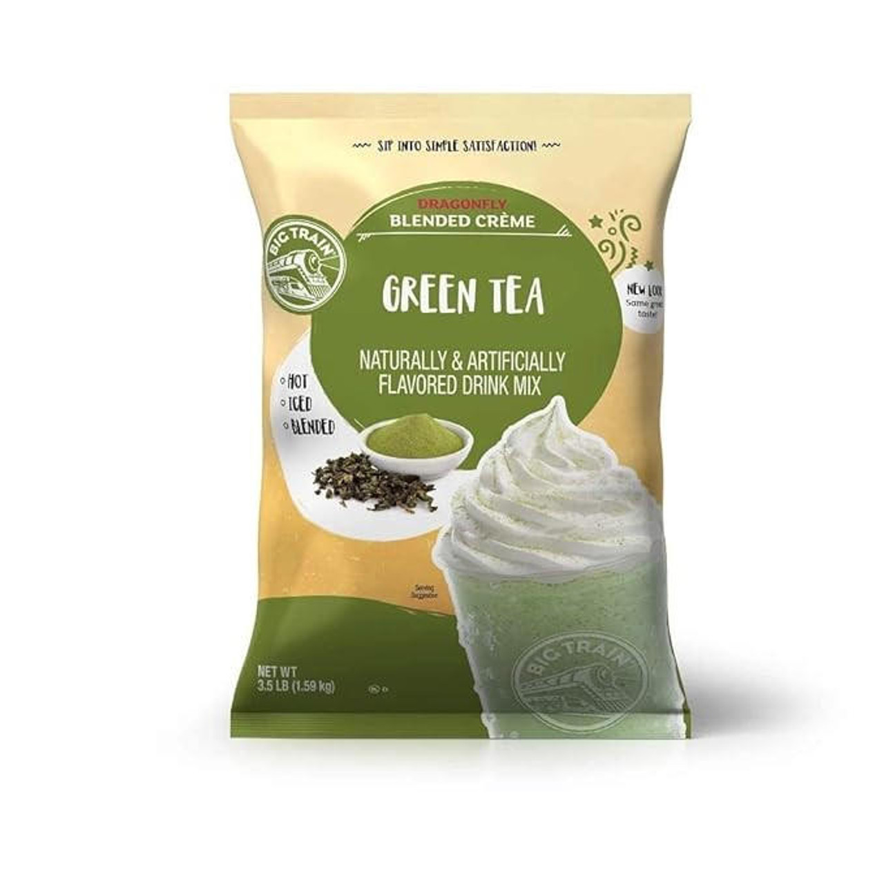  Big Train 3.5 lbs. Dragonfly Green Tea Blended Creme Frappe Mix (5/Case) 