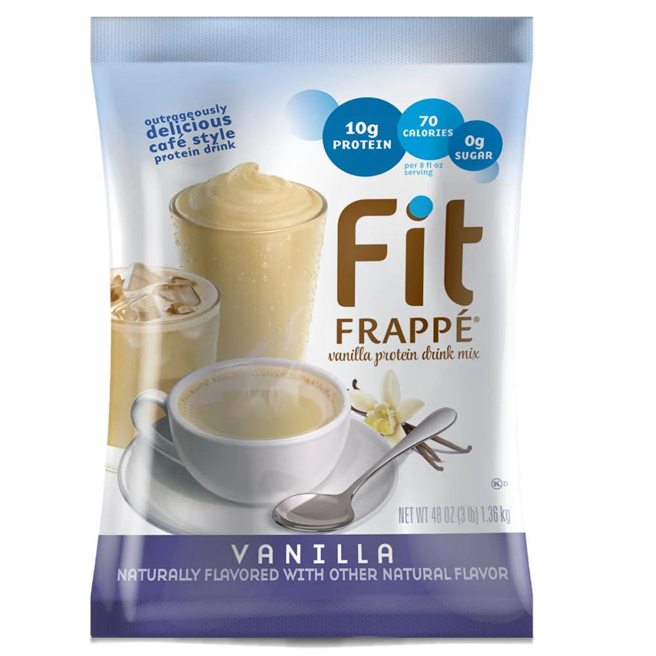  Big Train 3 lb. Fit Frappe Vanilla Nutritious Protein Drink Mix (5/Case) 