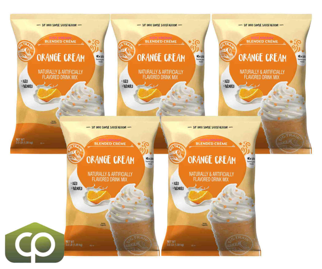  Big Train 3.5 lb. Orange Cream Kidz Kreamz Blended Creme Frappe Mix (5/Case) 