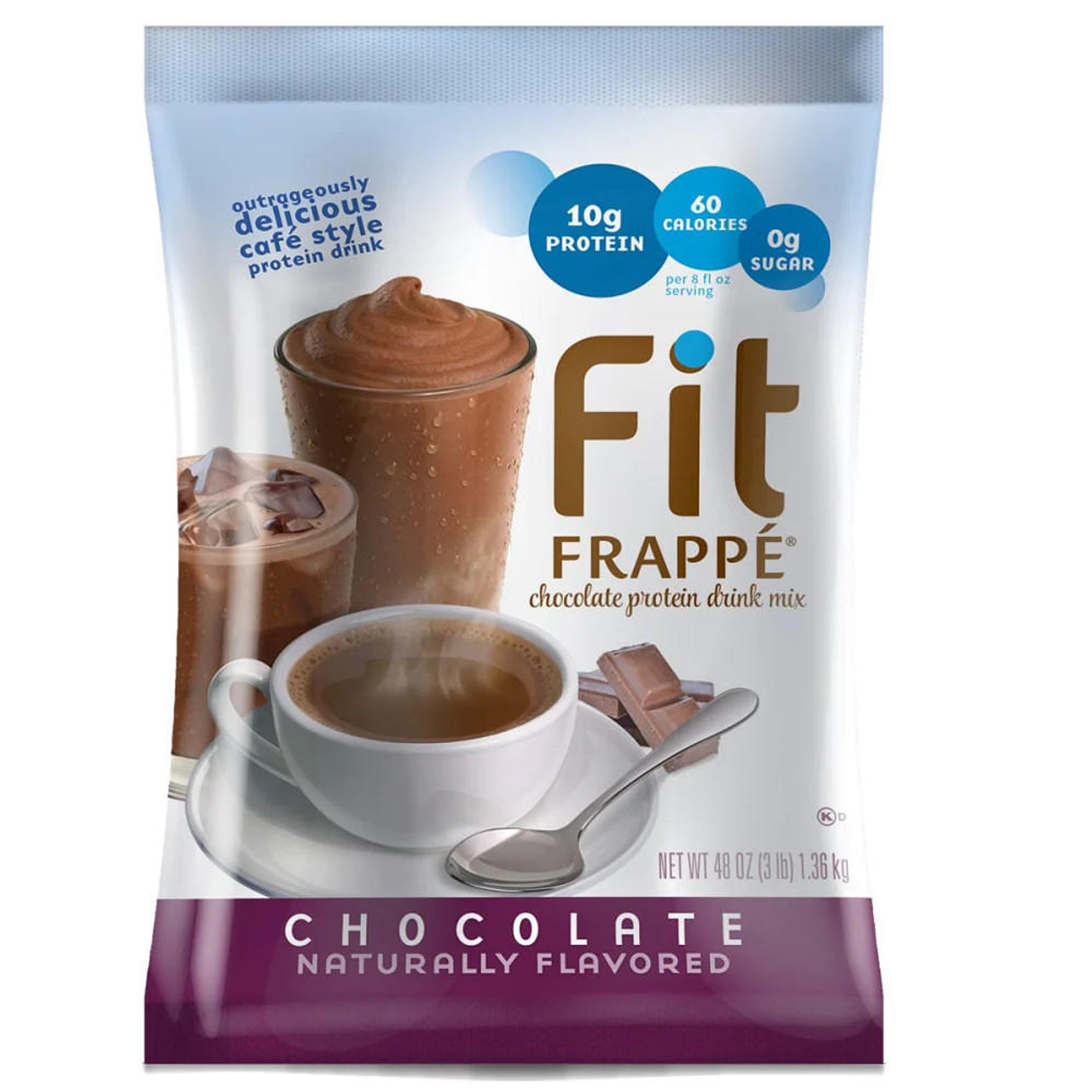 Big Train 3 lb. Fit Frappe Chocolate Delight Protein Drink Mix (4/Case) 