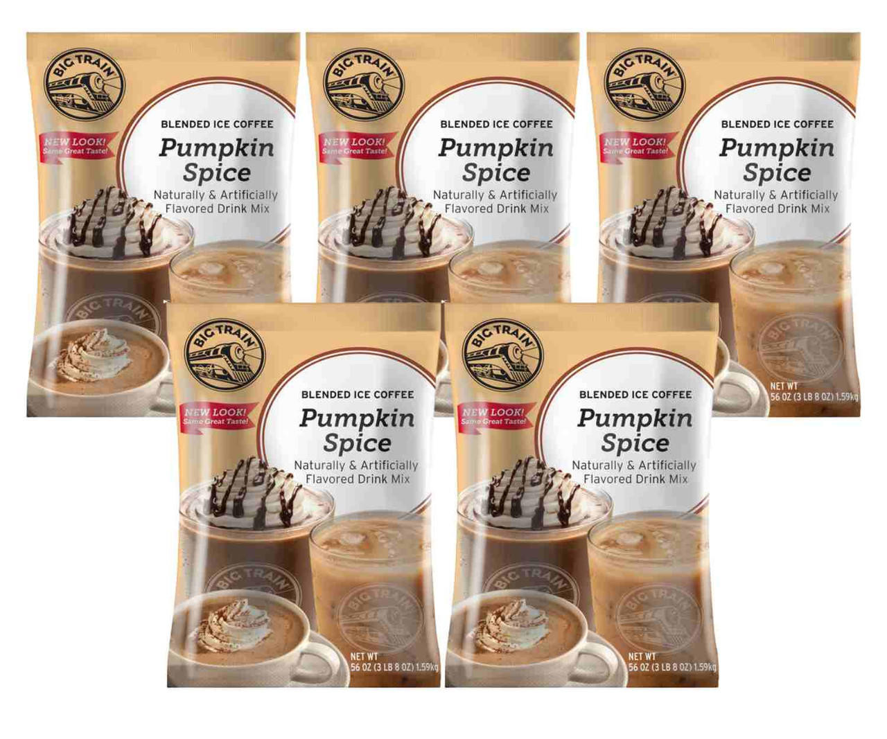  Big Train 3.5 lb. Pumpkin Spice Blended Classic Ice Coffee Mix (5/Case) 