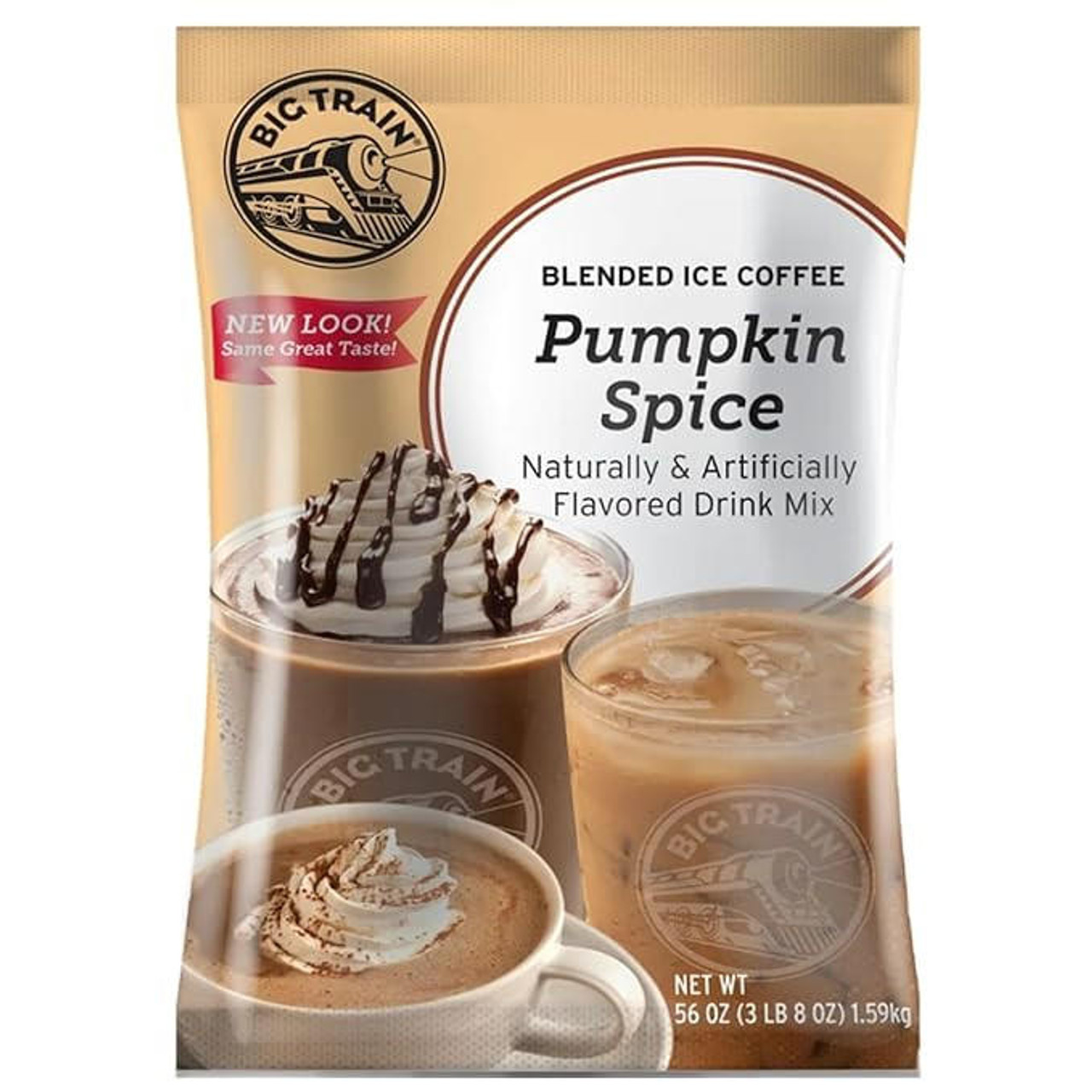  Big Train 3.5 lb. Pumpkin Spice Blended Classic Ice Coffee Mix (5/Case) 