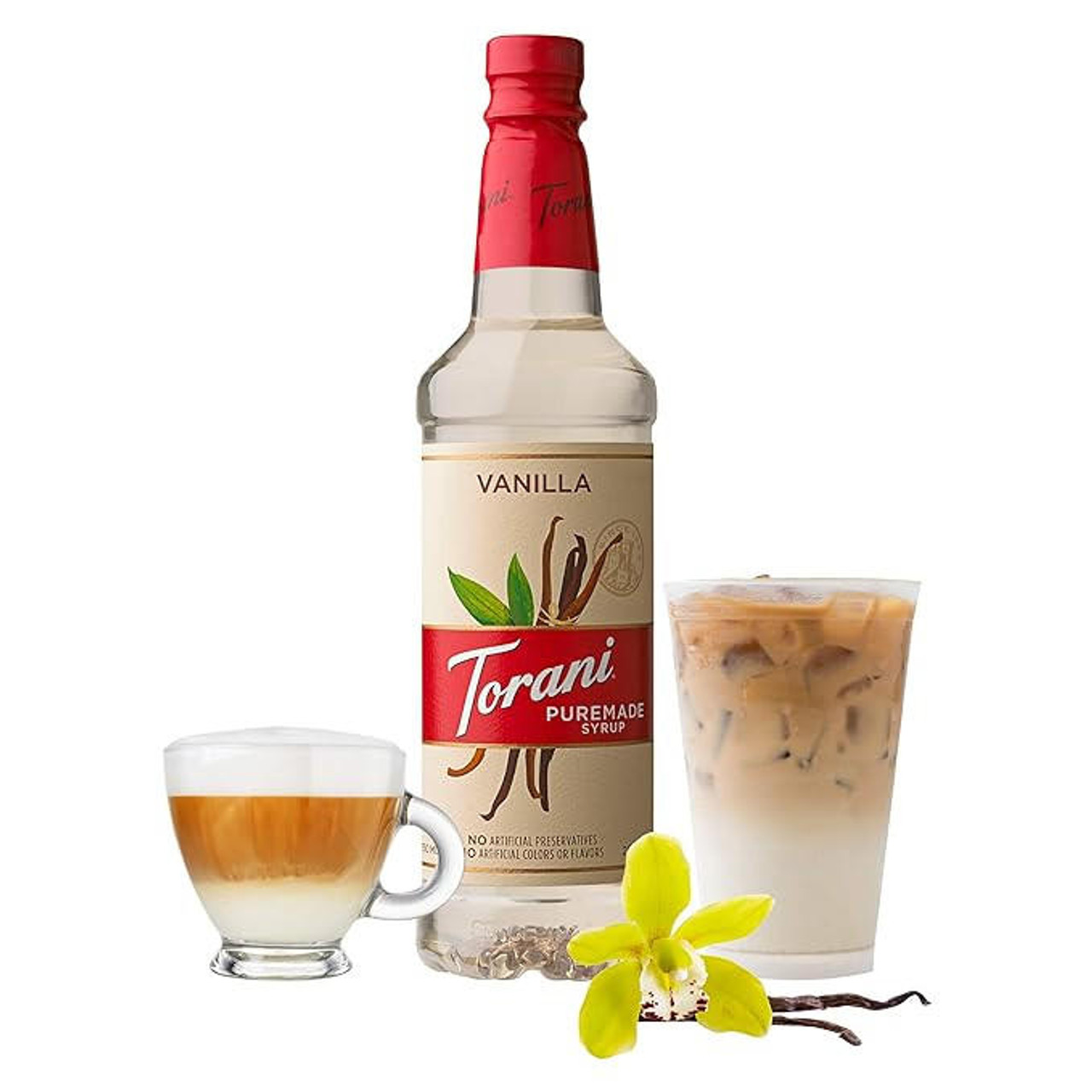 torani Torani Puremade Vanilla Flavoring Syrup 750 mL Glass Bottle (12/Case) 