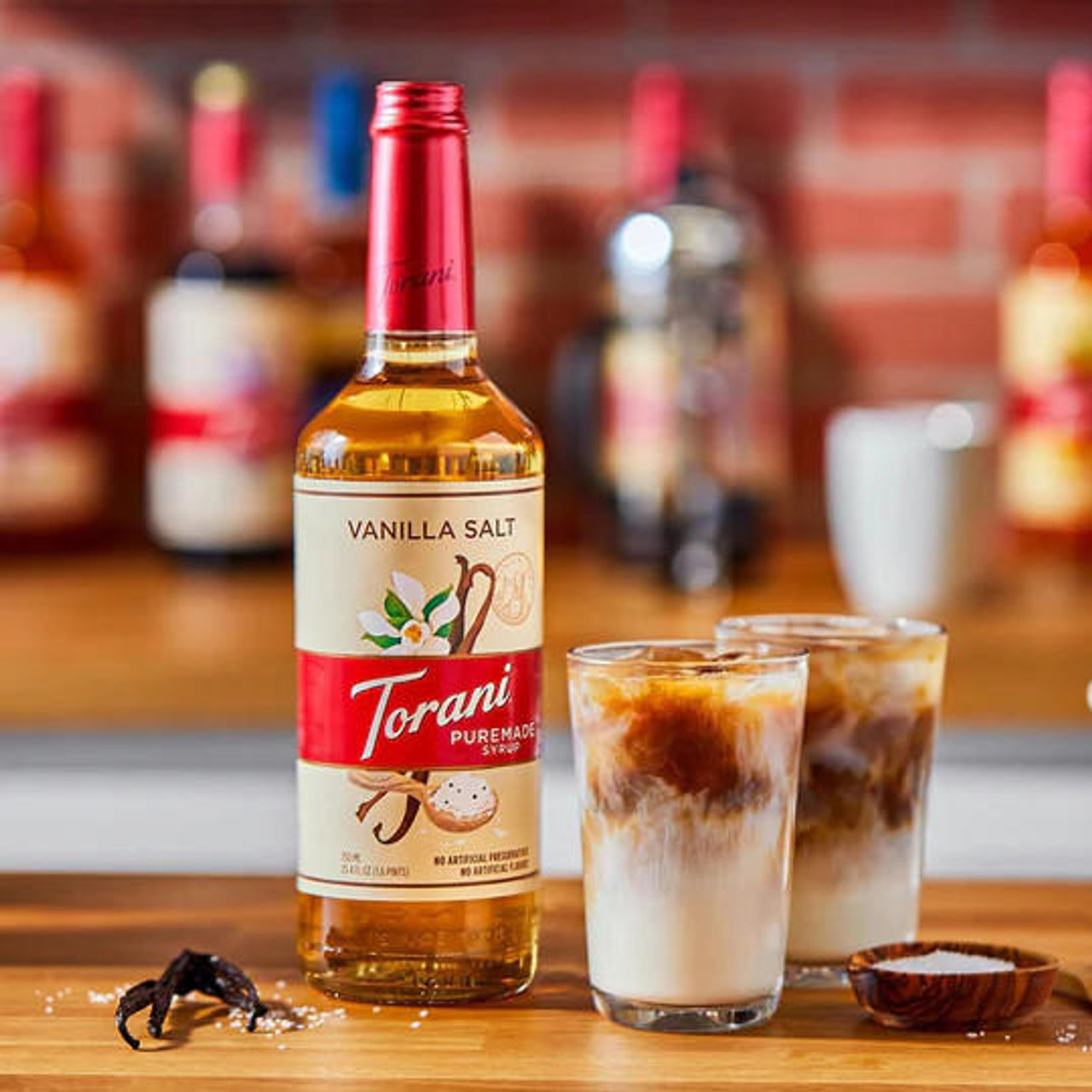 torani Torani 750 mL  Puremade Vanilla Salt Flavoring Syrup Glass Bottle (12/Case) 