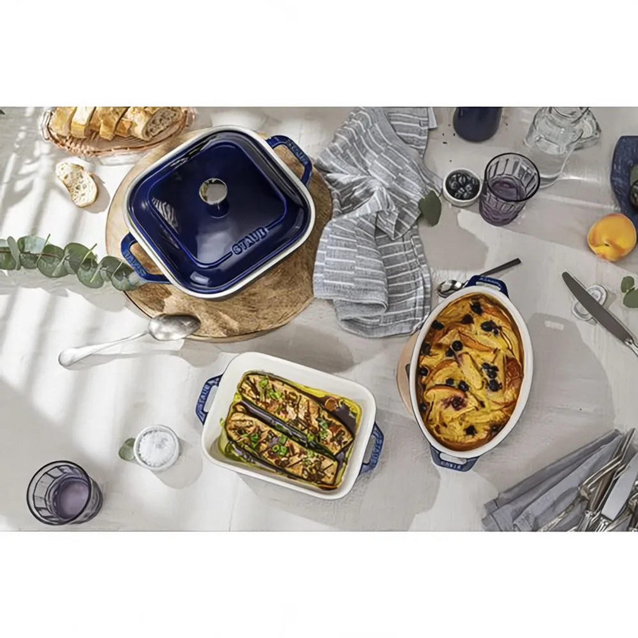  Staub 4-Piece Mixed Baking Dish Set - Ceramic, Dark Blue | Versatile Collection 