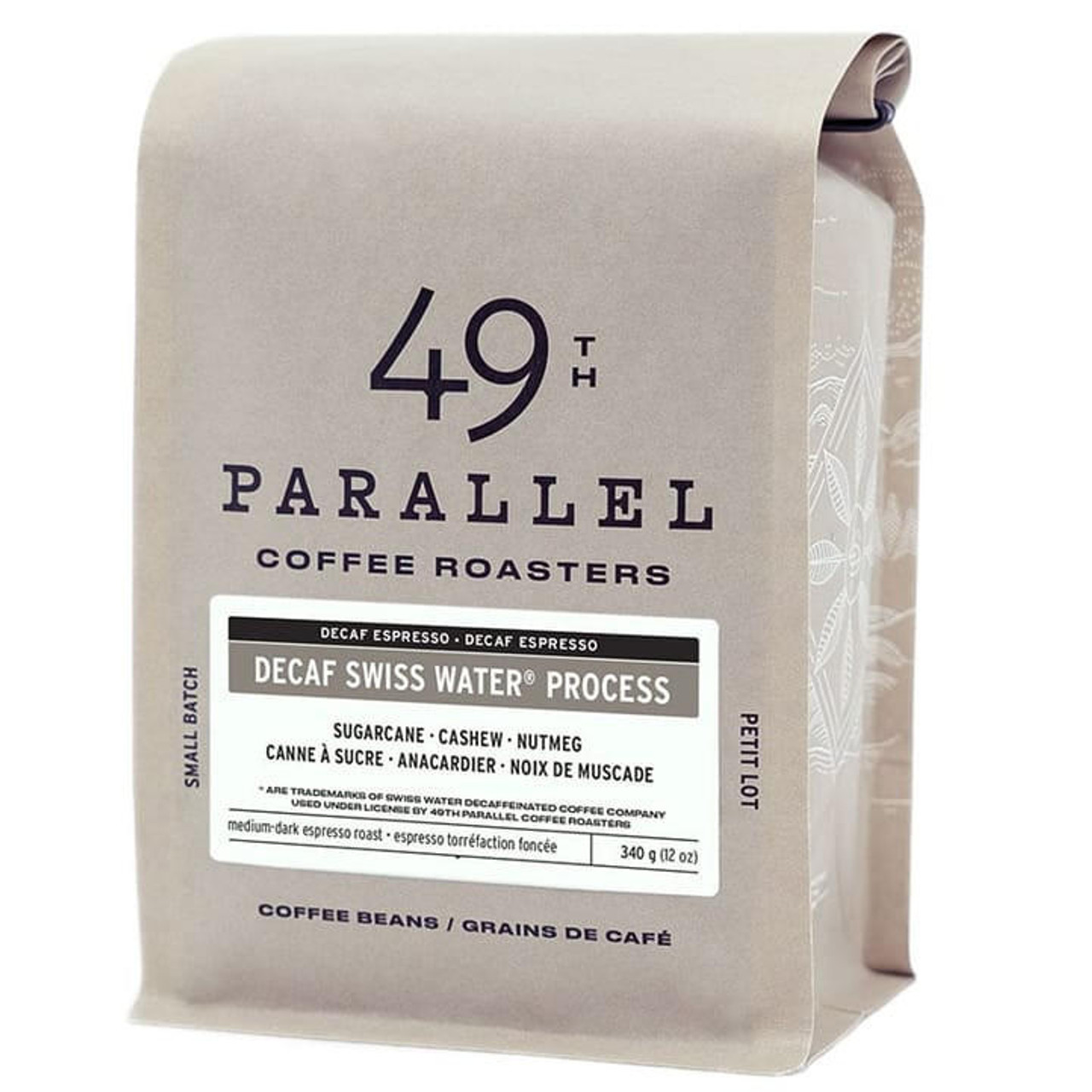  49th Parallel DECAF Swiss Water Process Medium Blend Coffee Beans 0.34 kg / 0.75 lbs (6/Case) 