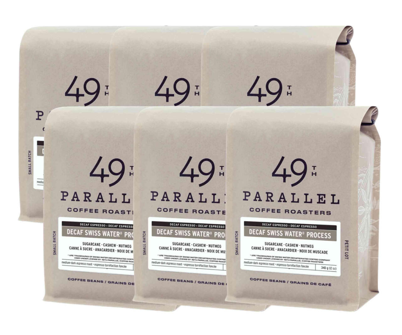  49th Parallel DECAF Swiss Water Process Medium Blend Coffee Beans 0.34 kg / 0.75 lbs (6/Case) 