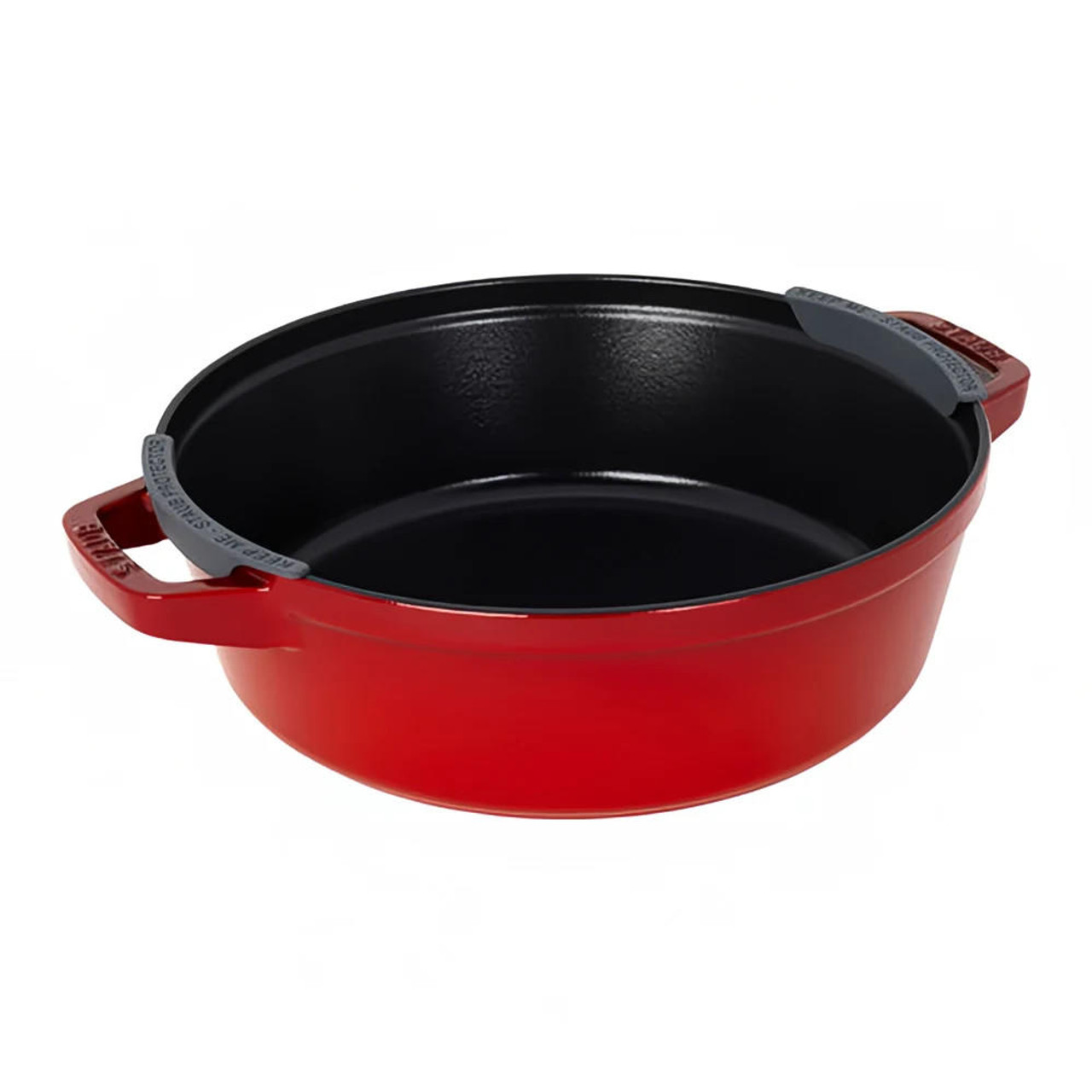  Staub 4-Piece Cast Iron Set w/ Universal Lid - Cherry | Grill Pan 