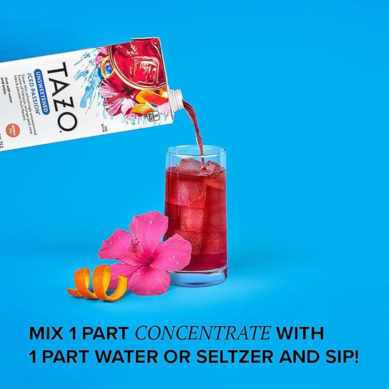  Tazo Unsweetened Rose Hips Iced Passion Tea 1:1 Concentrate 32 fl. oz. (12/Case) 