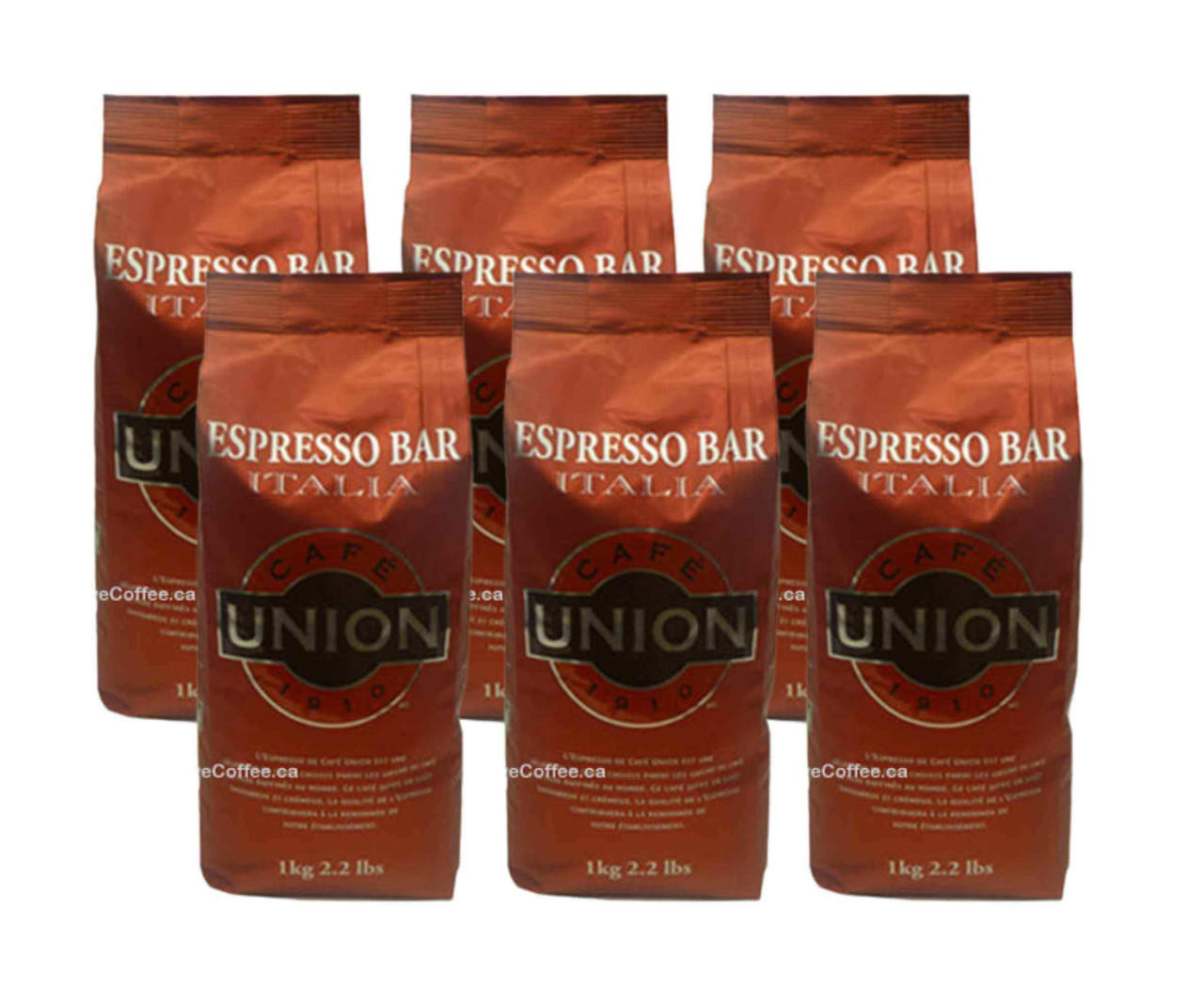  Cafe Union ESPRESSO BAR ITALIA Dark Roast Coffee Beans 1 Kg (2.2 lbs) (6/Case) 