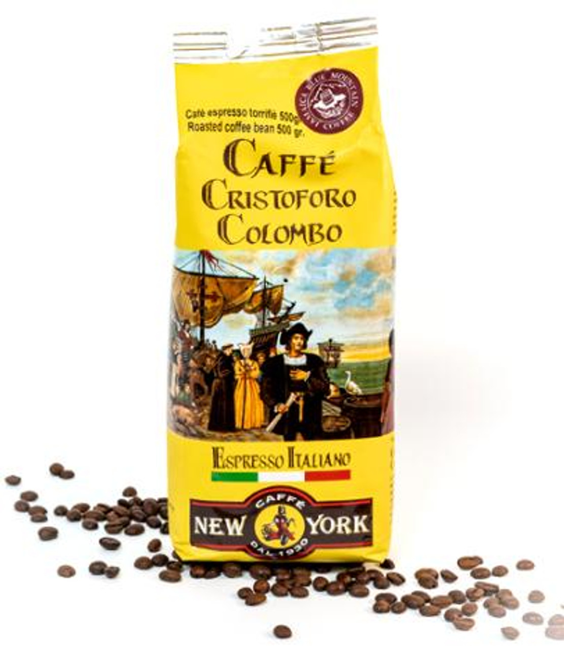  Caffe NY Cristoforo Columbo JAMAICAN BLUE MOUNTAIN Coffee Beans 1 Kg 2.2 lbs (6/Case) 