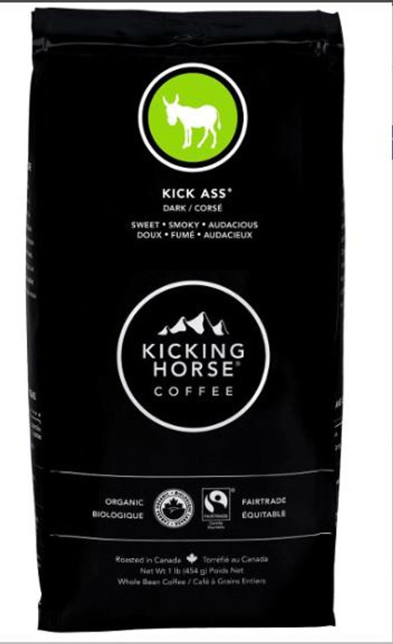 KICKING HORSE Kicking Horse KICK ASS Dark Blend Coffee Beans 0.454 Kg / 1 Lb (6/Case) 