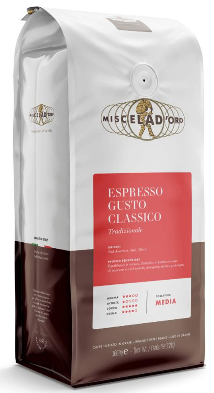  Miscela D'Oro Espresso GUSTO CLASSICO Coffee Beans 1 Kg / 2.2 lbs (6/Case) 