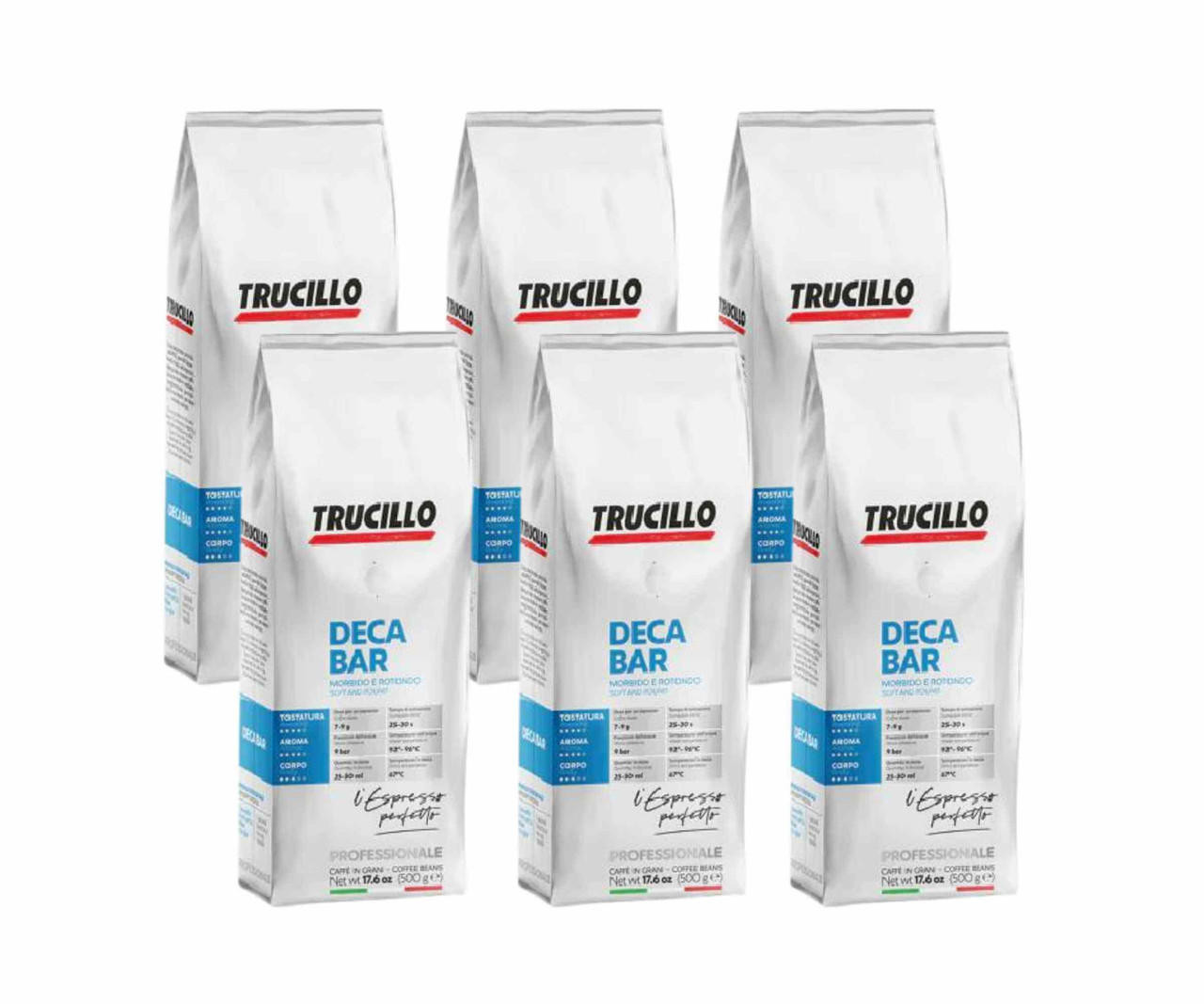  Trucillo DECAF BAR Medium Blend Coffee Beans 0.5 Kg / 1.1 lbs (6/Case) 