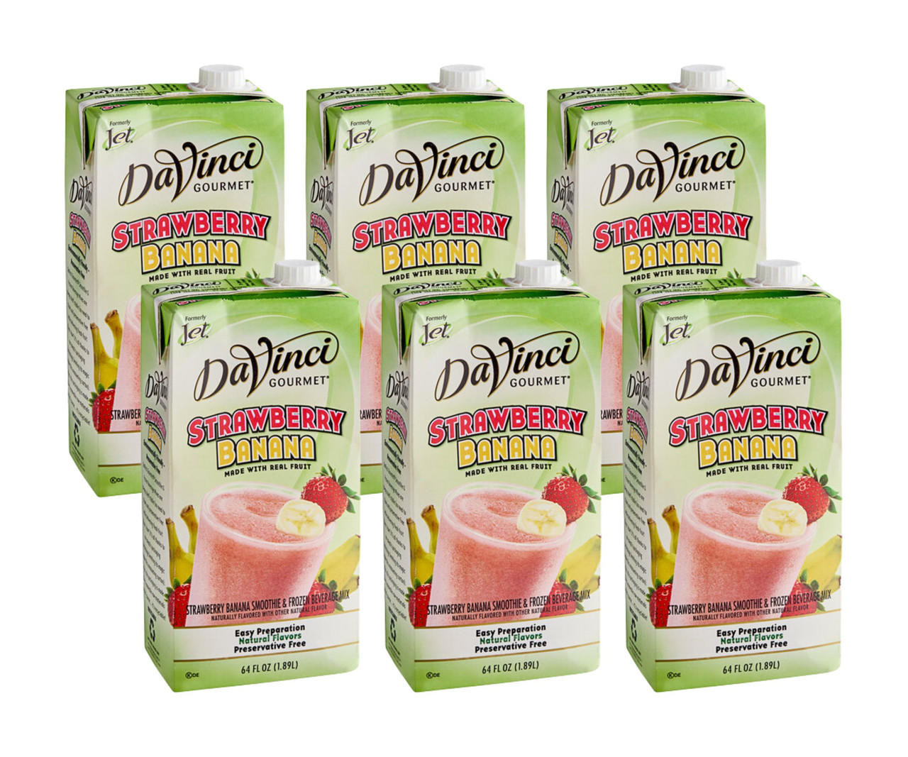 DAVINCI DaVinci Gourmet 64 fl. oz. Strawberry Banana Real Fruit Smoothie Mix (6/Case) 