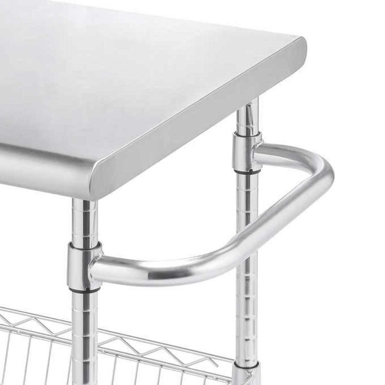 trinity Trinity Adjustable Features Stainless Steel Kitchen Cart 60.96cm(24in) 