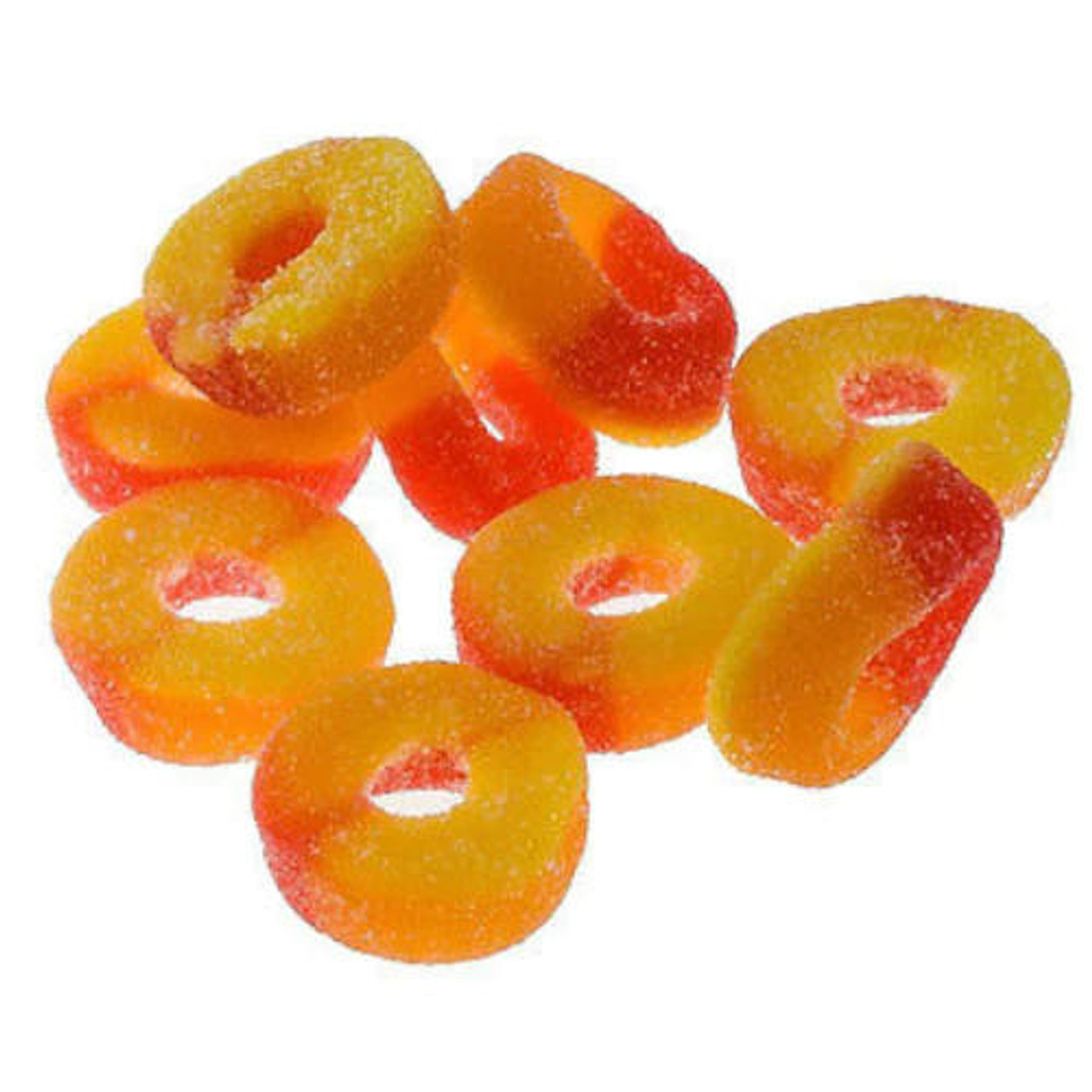  Kervan Gummy Peach Rings 5 lb. - 4/Case - Bursting with Fruity Peach Flavor 