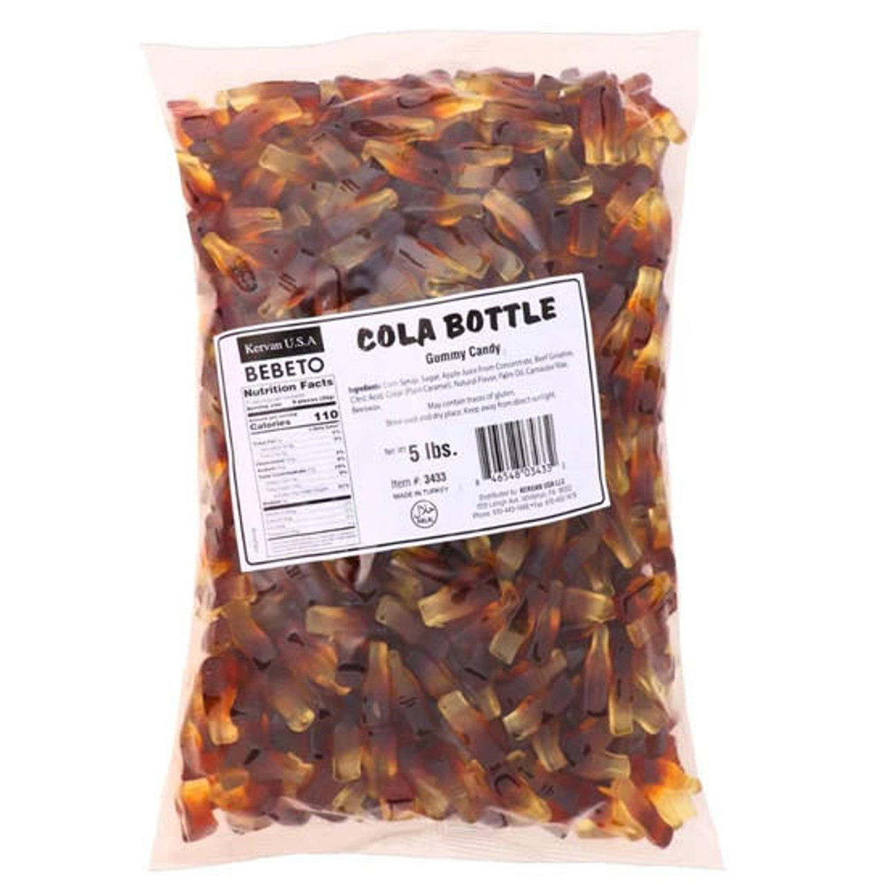  Kervan Gummy Cola Bottles 5 lb. - 4/Case - Cola Flavor for Sweet Delights 