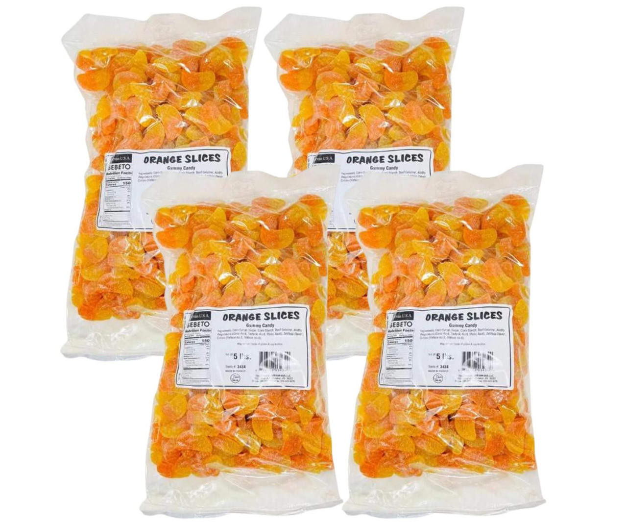  Kervan Sugared Gummy Orange Slices 5 lb. - 4/Case - Zesty Orange Delight 