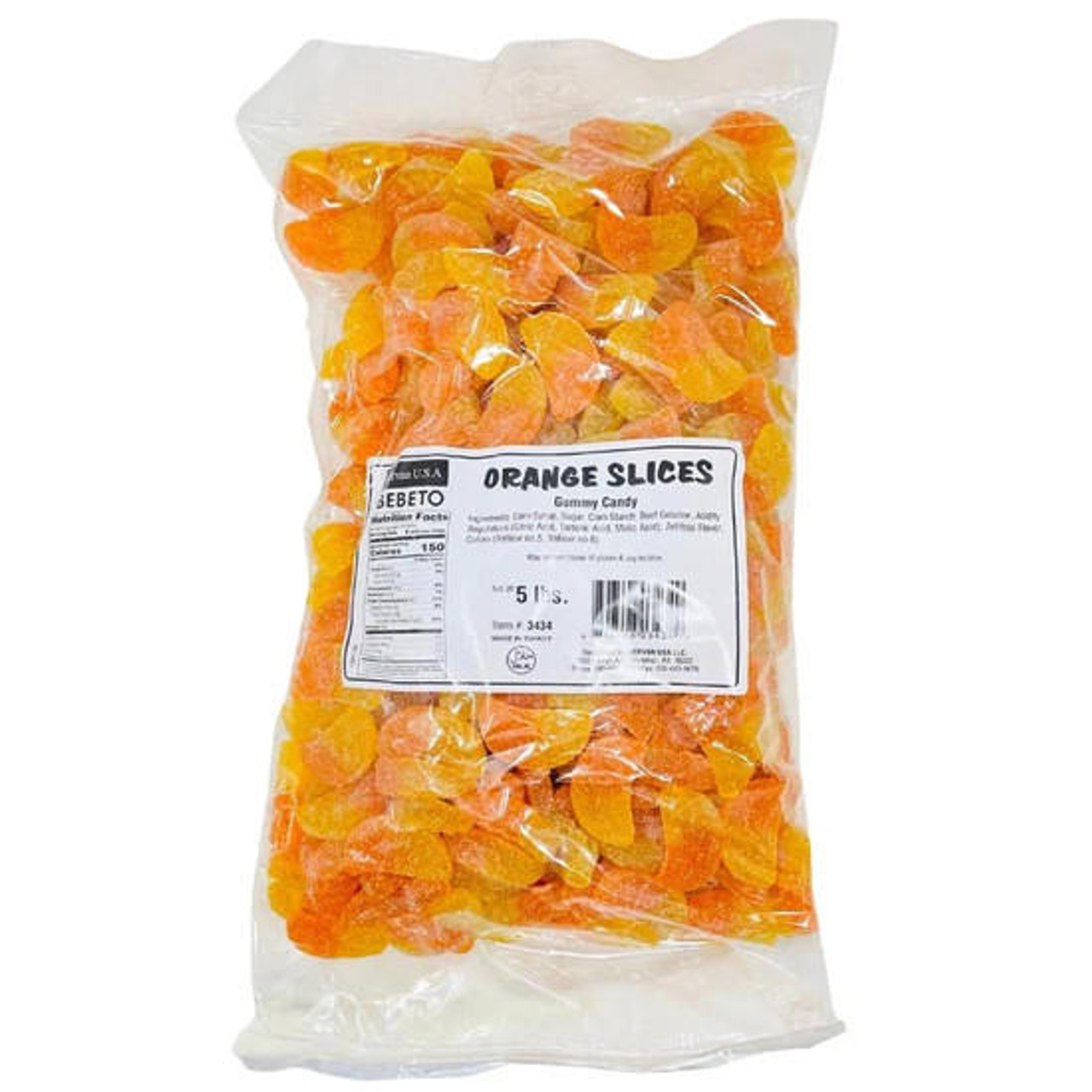  Kervan Sugared Gummy Orange Slices 5 lb. - 4/Case - Zesty Orange Delight 
