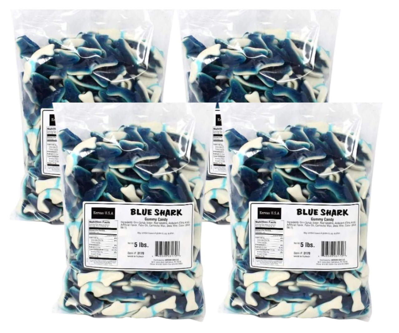  Kervan Gummy Sharks 5 lb. - 4/Case - Fun Shark-Shaped Delights 