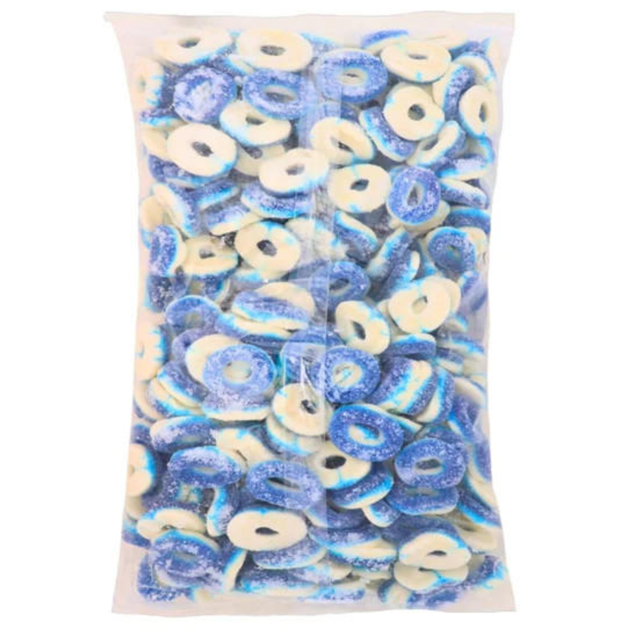  Kervan Gummy Blue Raspberry Rings 5 lb. - 4/Case - Blue Raspberry Flavor 