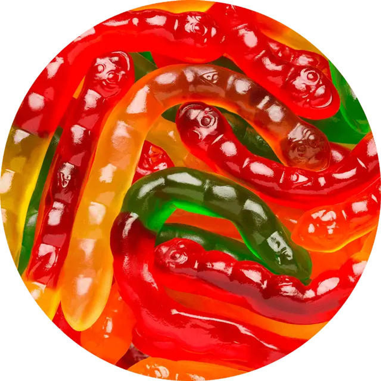  Albanese Large Assorted Fruit Gummi Worms 5 lb. - 4/Case Sweet Giant Gummy Worms 