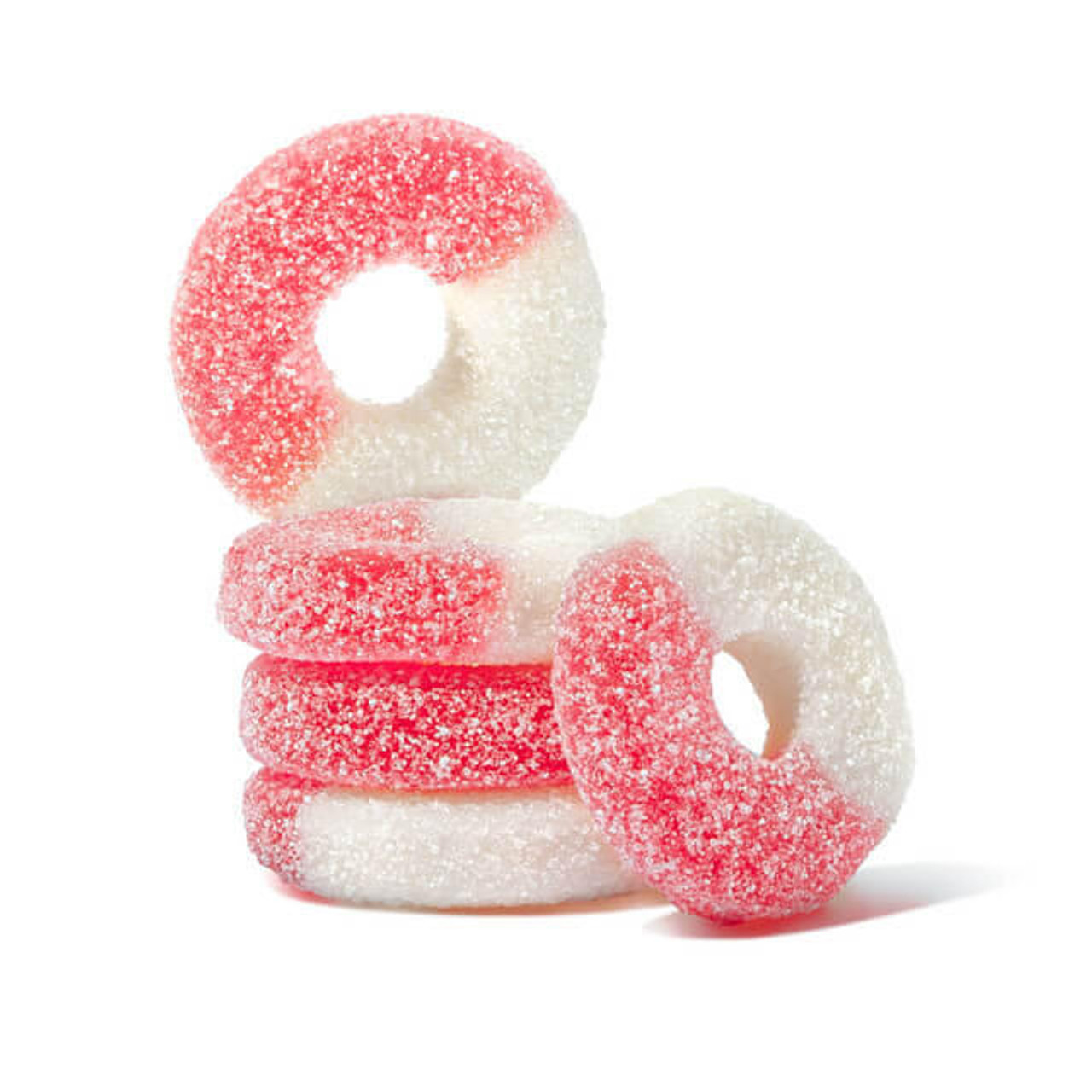  Albanese Watermelon Gummi Rings 4.5 lb. - 4/Case  Gummies in Pink and White 