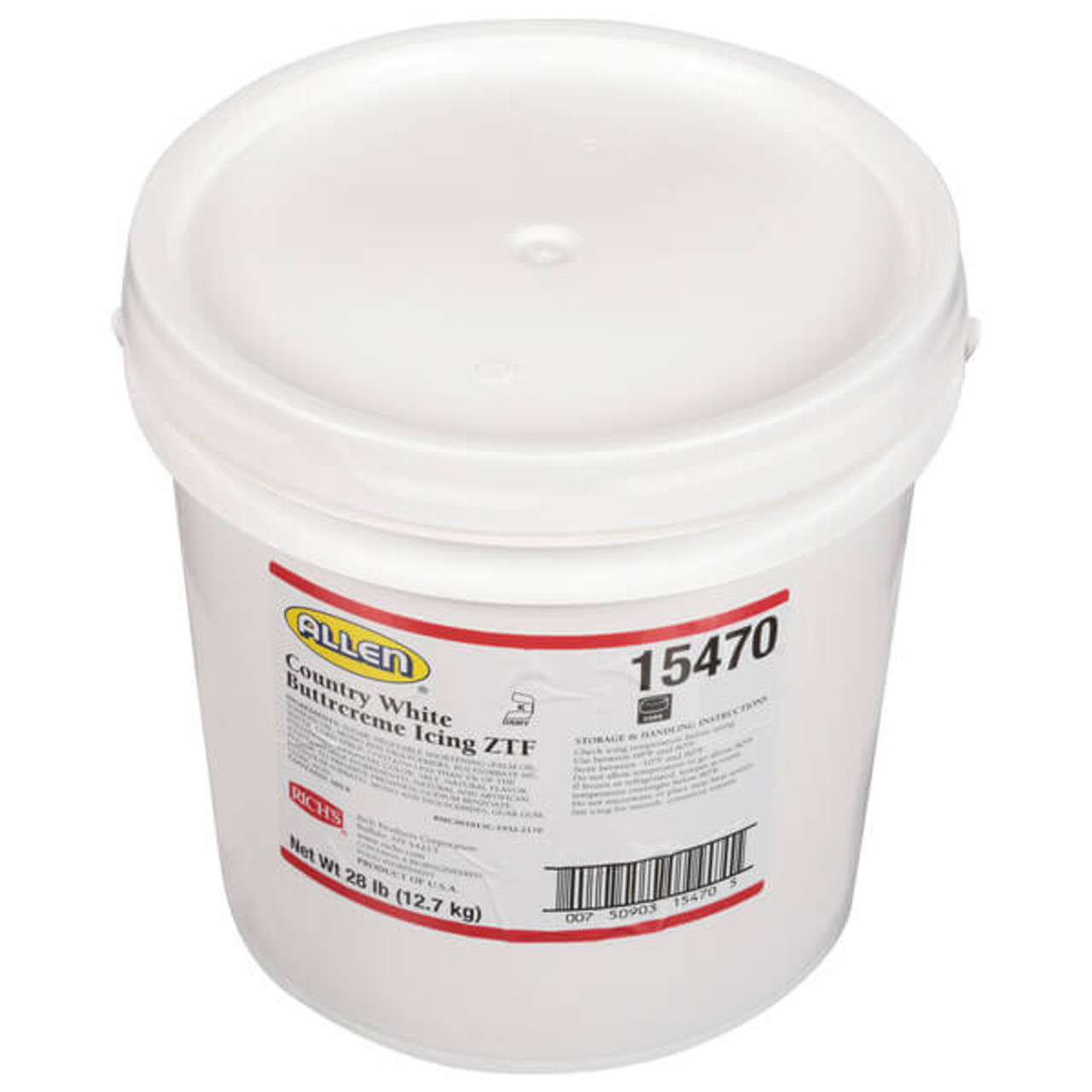 Rich's Country White Buttrcreme Icing - 28 lbs. Pail - Perfect for Decorating - Chicken Pieces