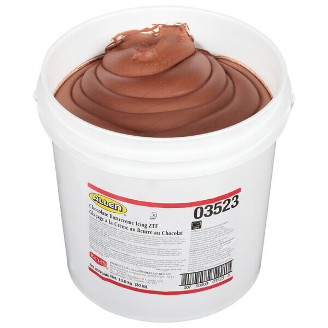 Rich's Chocolate Buttrcreme Icing - 30 lb. Pail Perfect for Decadent Decorating - Chicken Pieces