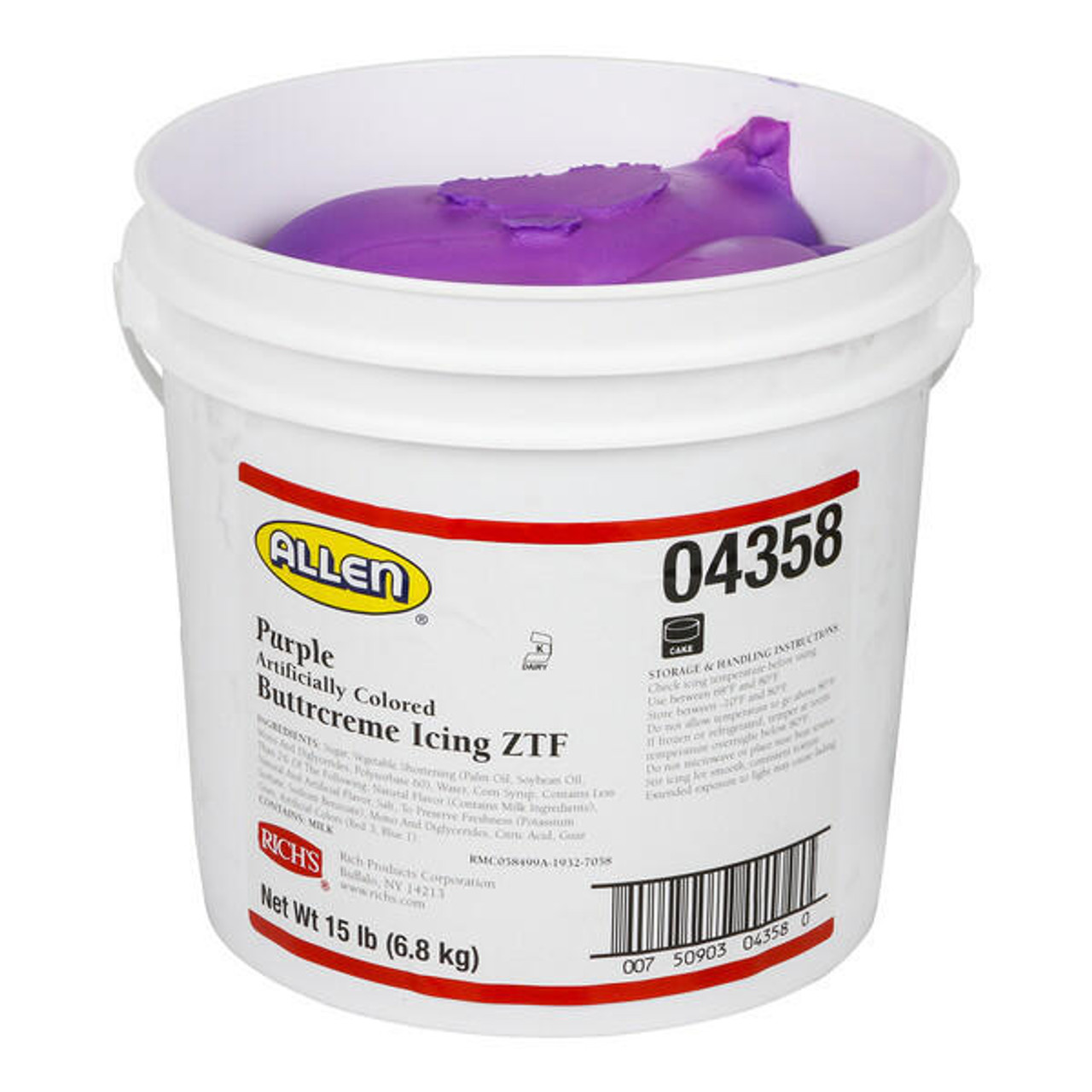  Rich's Purple Buttrcreme Icing - 15 lb. Pail - Elegance in Royal Purple 