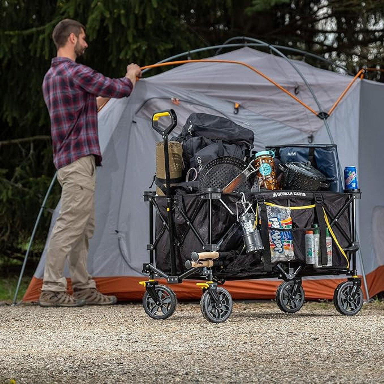 GORILLA Gorilla 150 lb. Collapsible Folding Outdoor Utility Wagon with Oversized Bed 