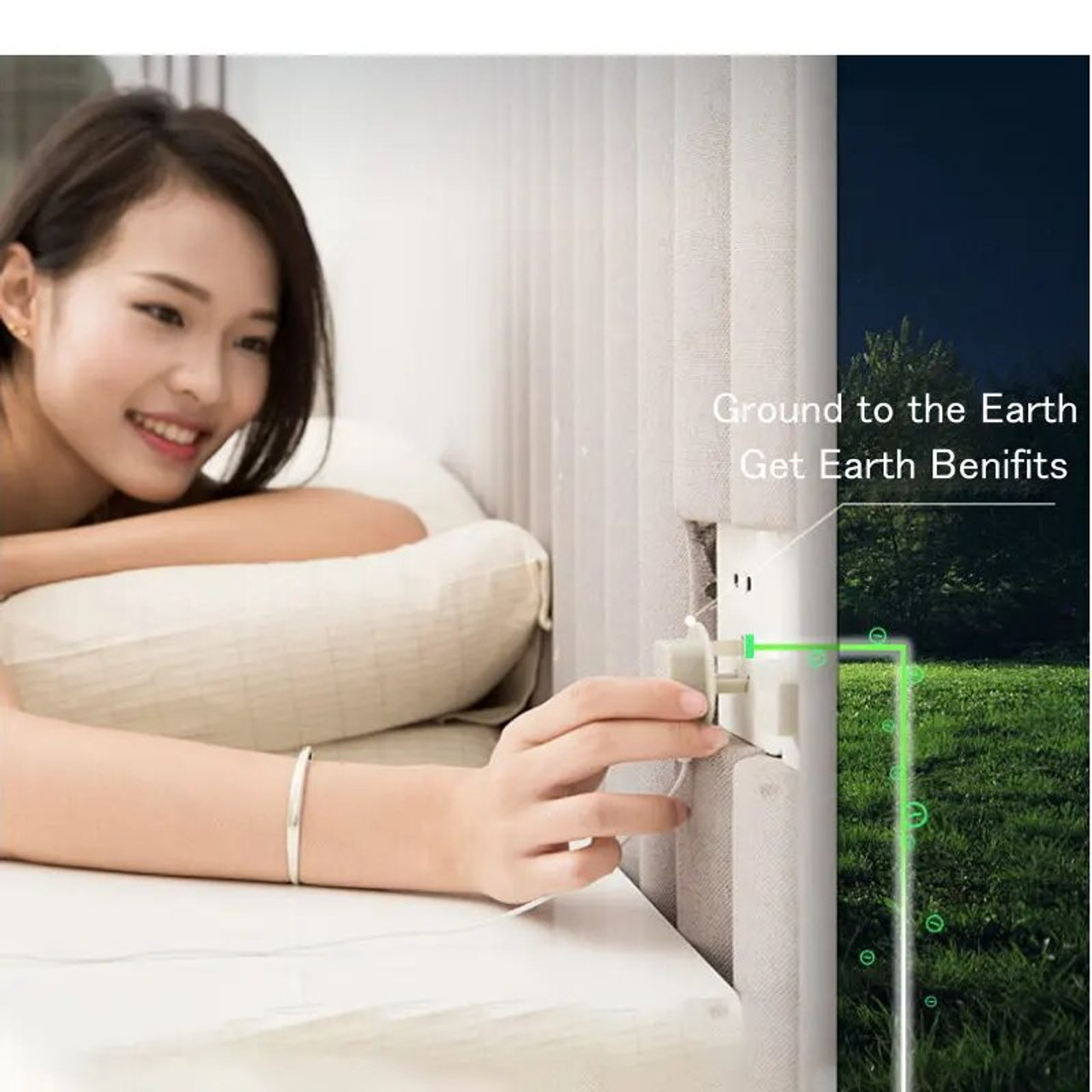 Earthing Bed Sheet nature health well grounded gold connection earth cord