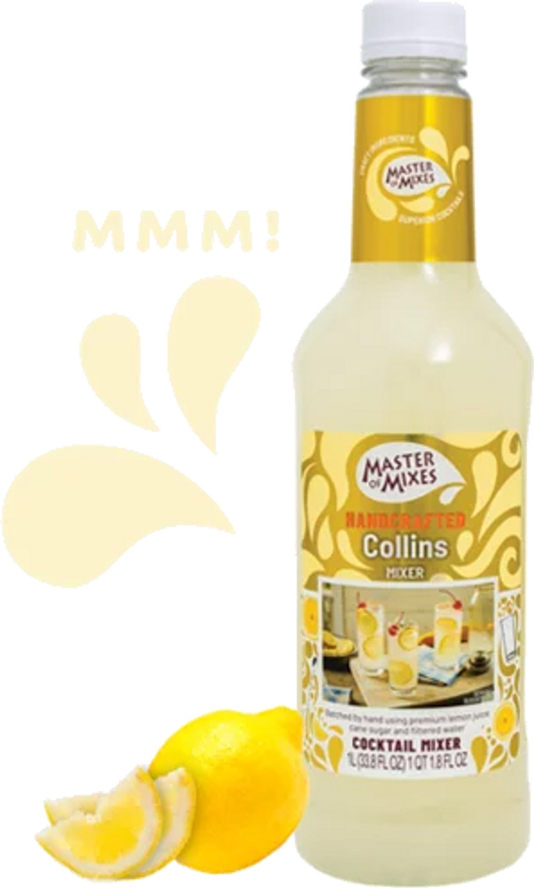Master of Mixes 1 Liter Premium Tom Collins Mix - Refreshingly Sweet (12/Case) - Chicken Pieces