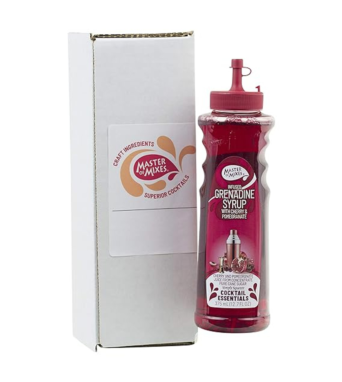 Master of Mixes 375 mL Grenadine Syrup - Authentic Pomegranate Flavor (12/Case) - Chicken Pieces