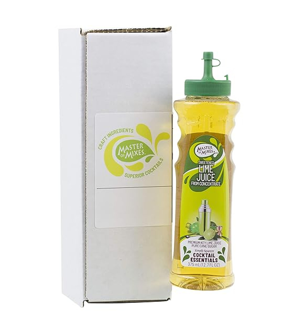 Master of Mixes 375 mL Sweetened Lime Juice - Tart, Fresh Lime Flavor (12/Case) - Chicken Pieces