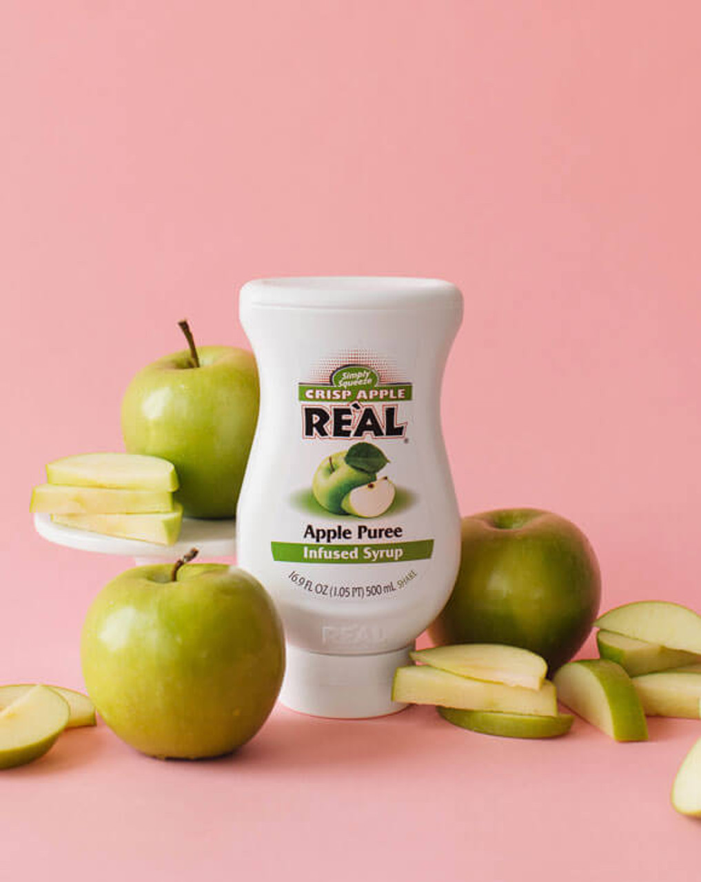 Real 16.9 fl. oz. Apple Puree Infused Syrup - Delicious Crisp Flavor - Chicken Pieces