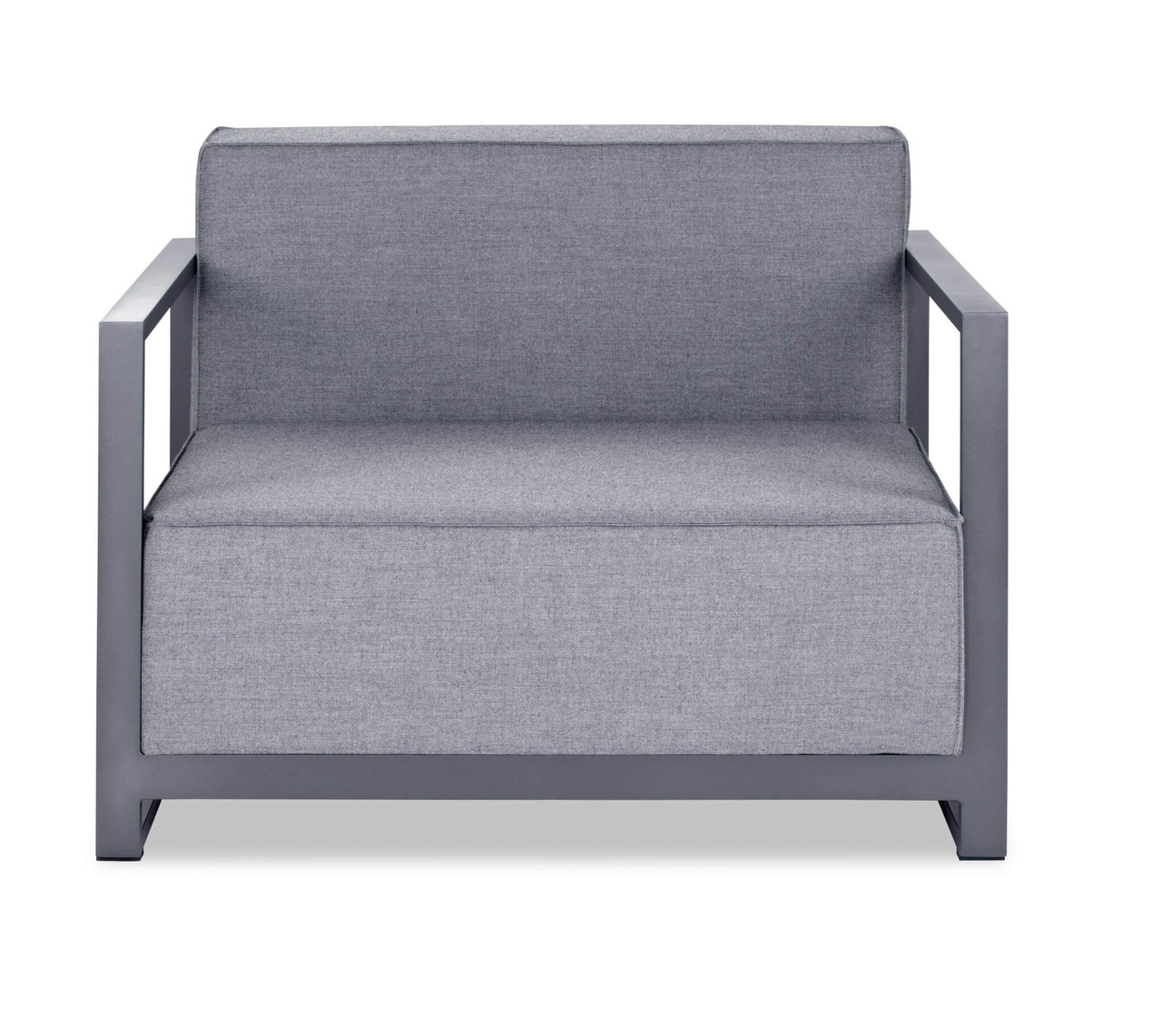 Gray Metal Arm Chair With Cushion