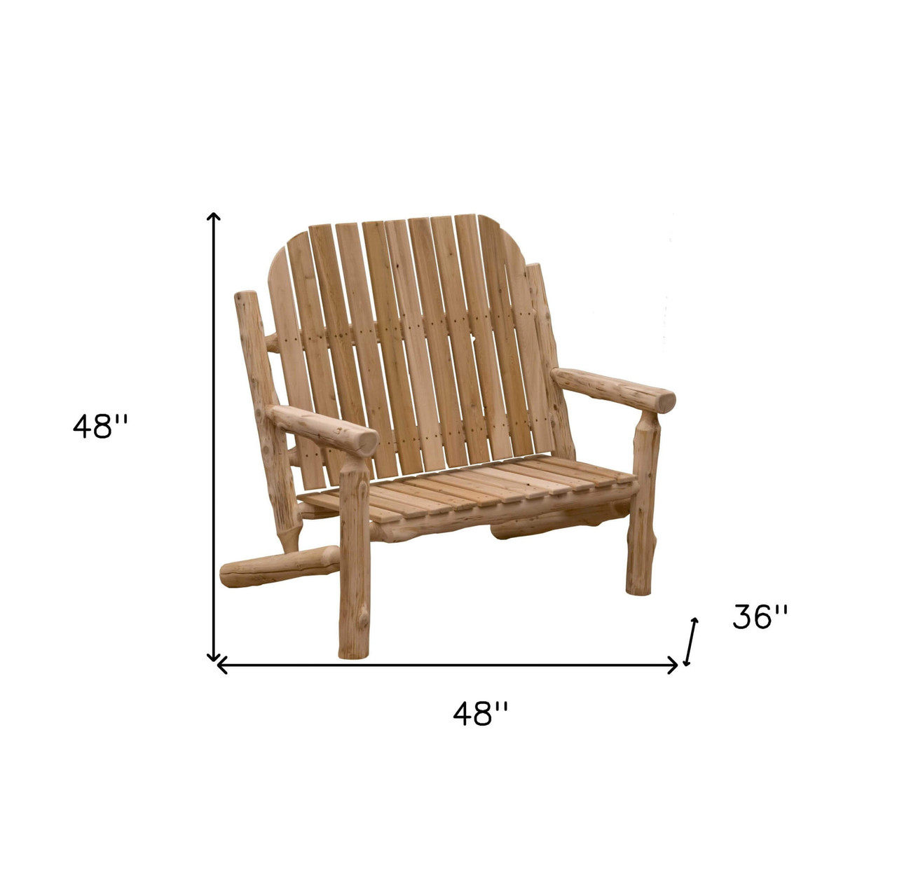 Rustic And Natural Cedar Two - Person Adirondack Chair