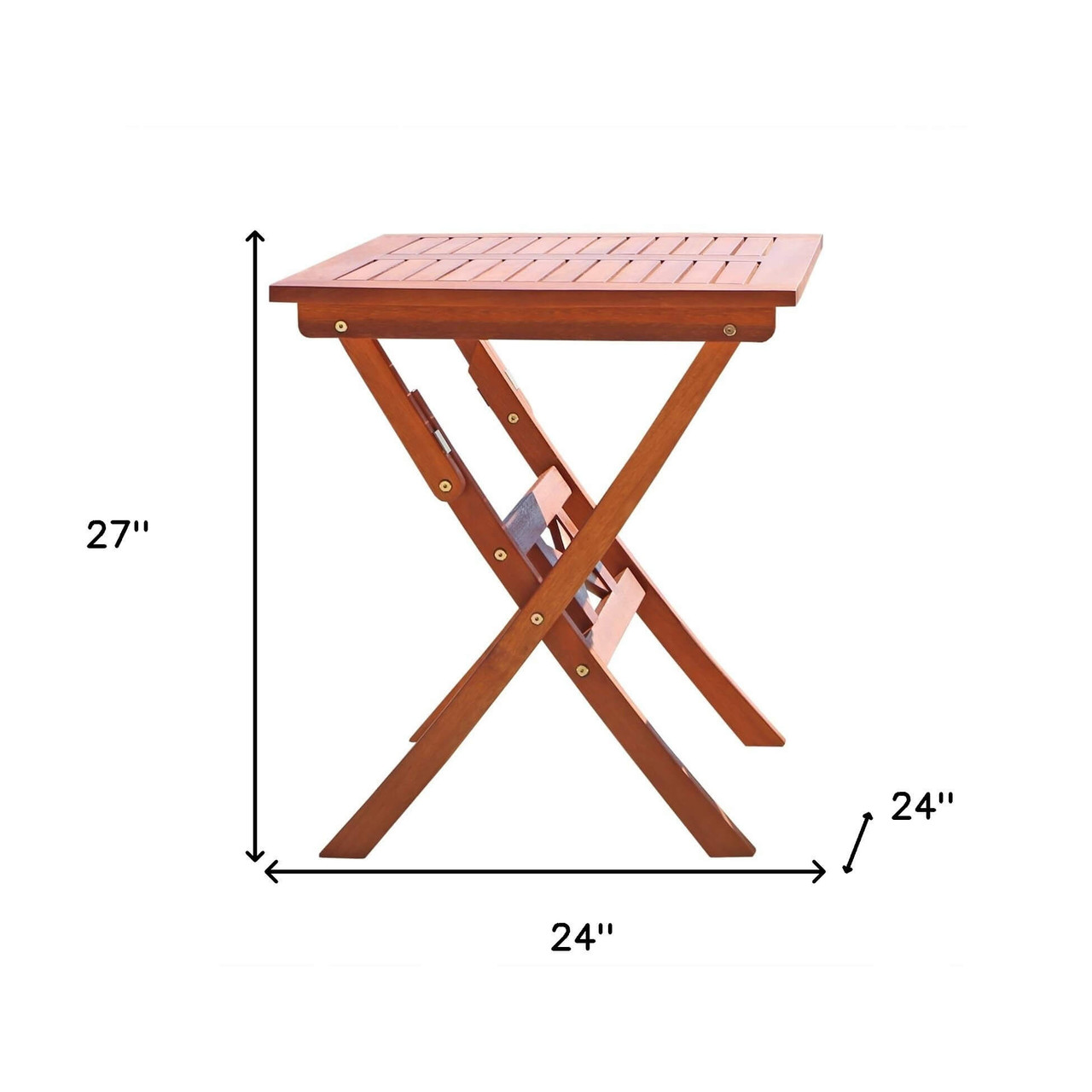 Sienna Brown Folding Serving Table