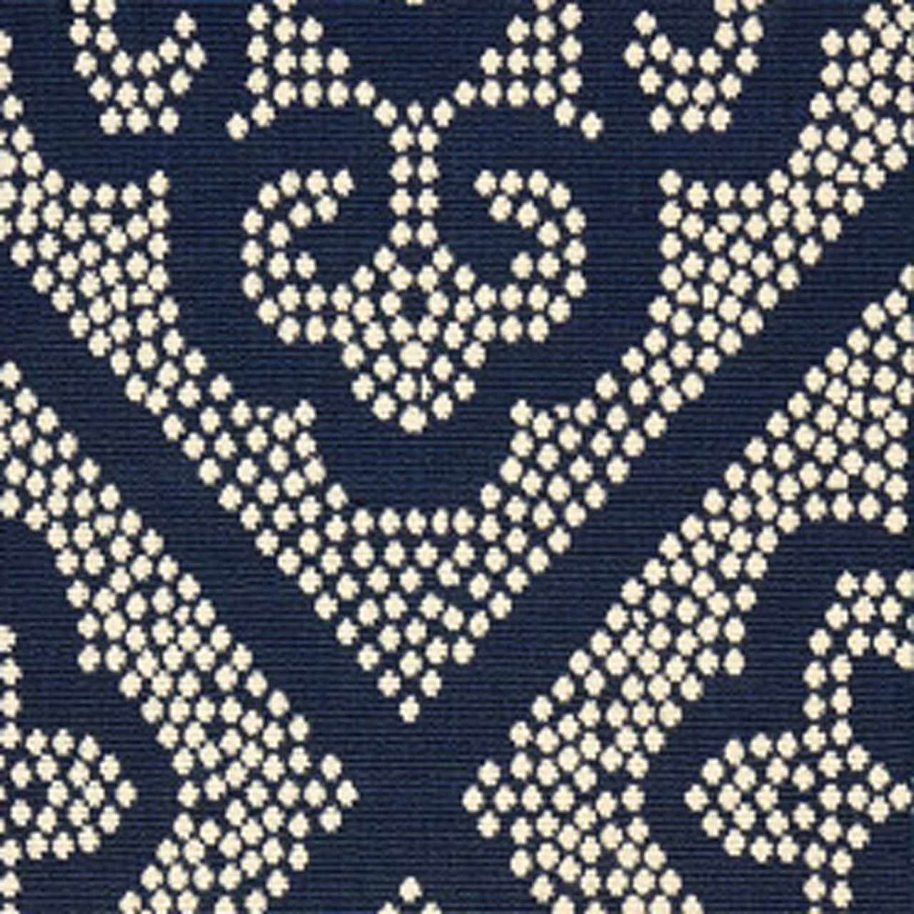 2' X 8' Navy Geometric Stain Resistant Indoor Outdoor Area Rug