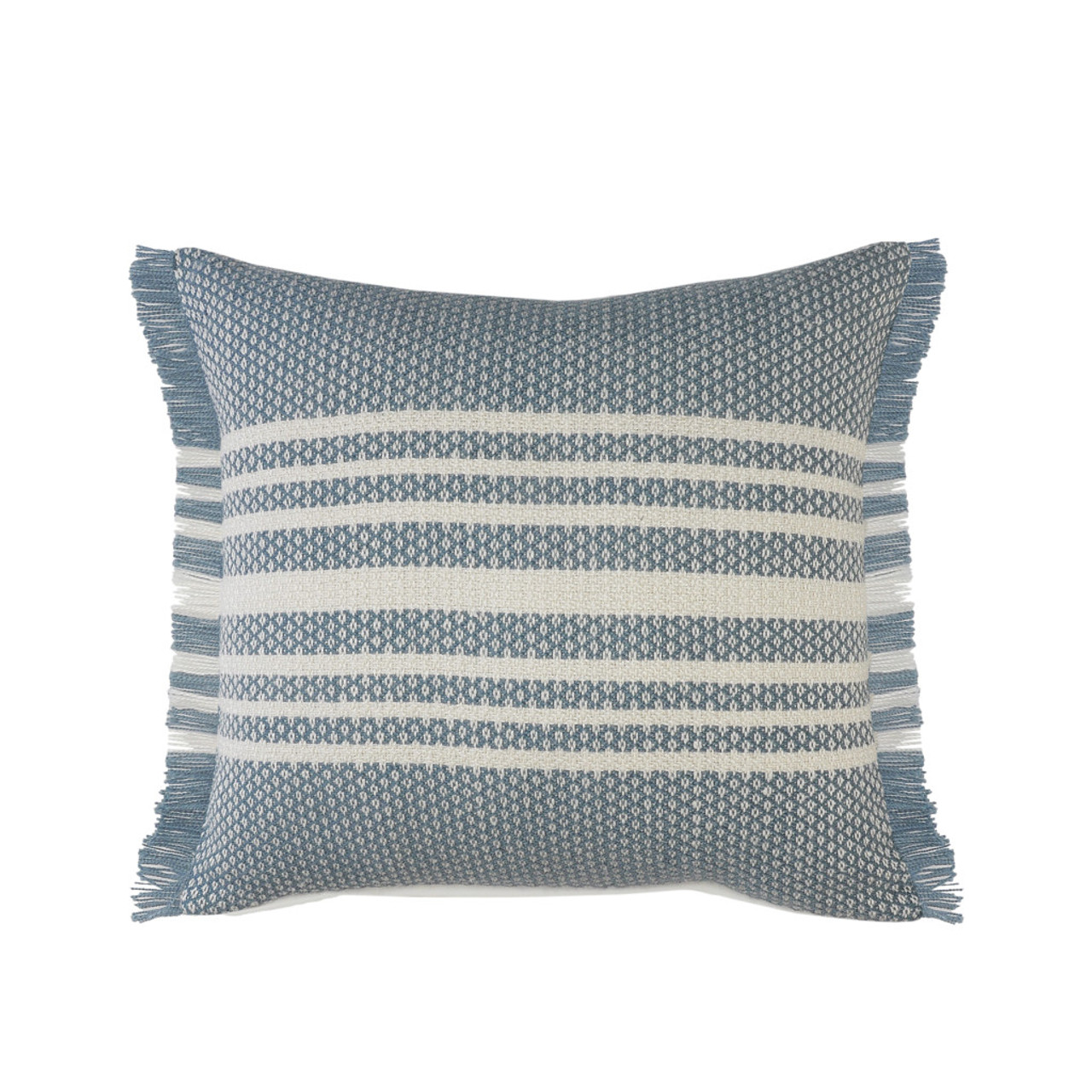 24" X 24" Blue Zippered Coastal Indoor Outdoor Throw Pillow