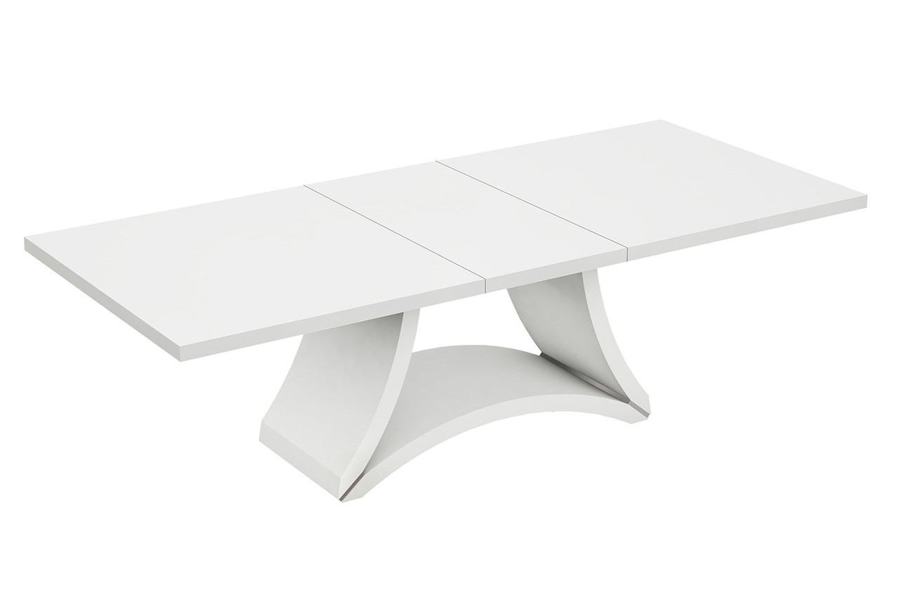 98.5" X 43.5" X 30" White Dining Table And 6" Chair Set